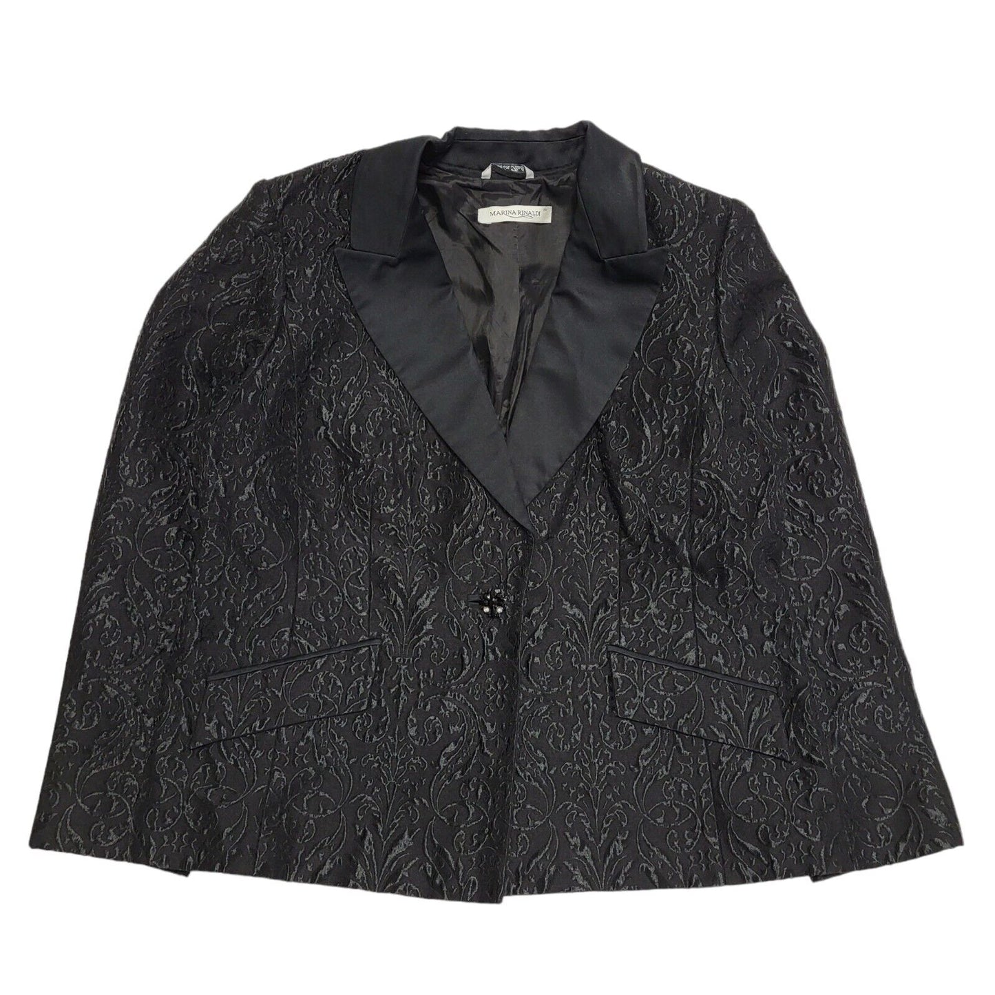Marina Pinaldi Black Button Collared Suit Jacket Uk Women's 3xL 18 H708