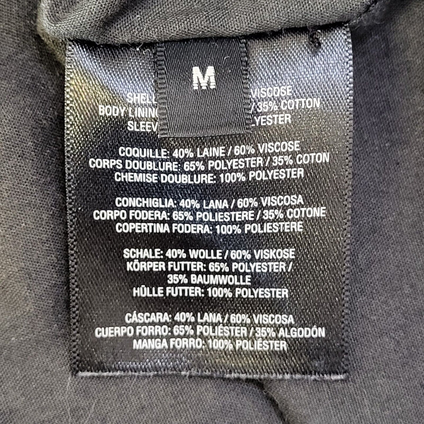 Religion Navy Blue Zipped Wool Jacket Uk Men's Medium G650