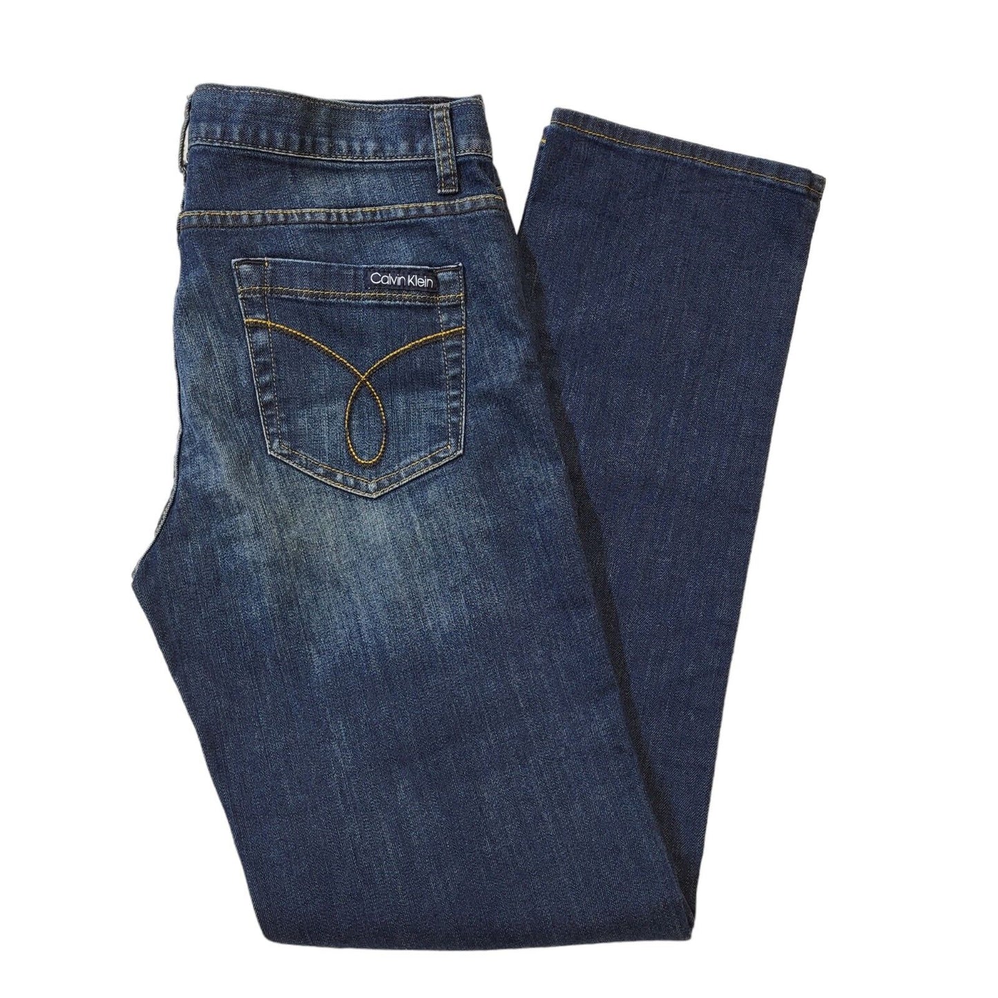 Calvin Klein Dark Blue Straight Denim Jeans UK Women's 10 BNWT W29 L31 G430