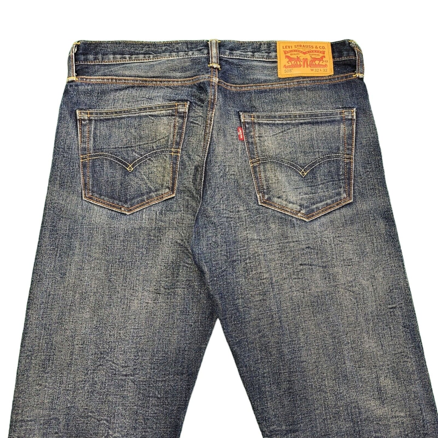 Levi's 508 Dark Blue Straight Leg Zipper Fly Denim Jeans Men's M W32 L32 H48