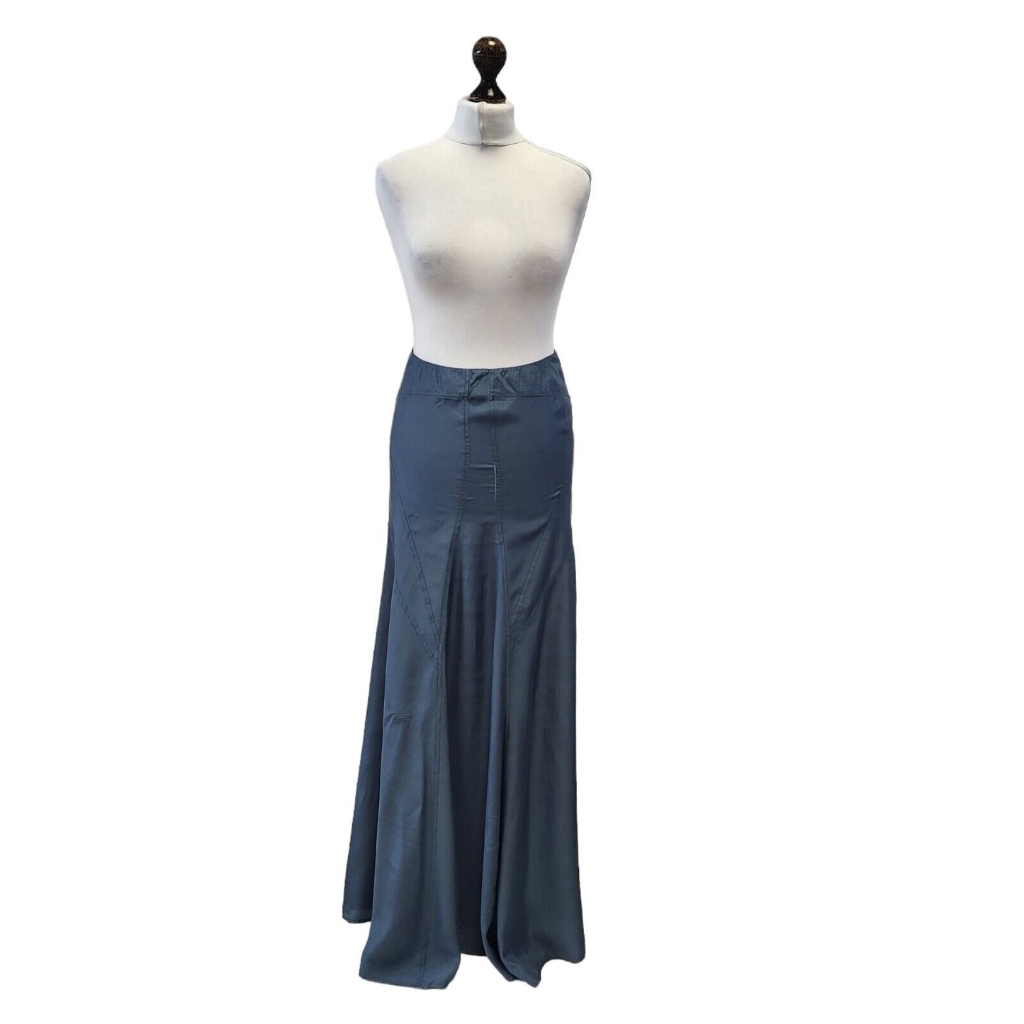 Warehouse Blue Zipped A-Line Skirt UK Women's 6 W24 BNWT G252