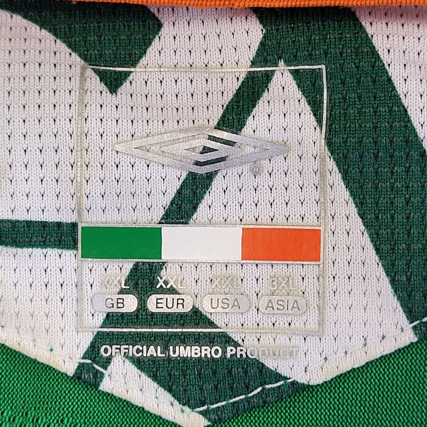 Umbro FA Ireland Green Eircom Football Shirt UK 2XL EU 58 G330