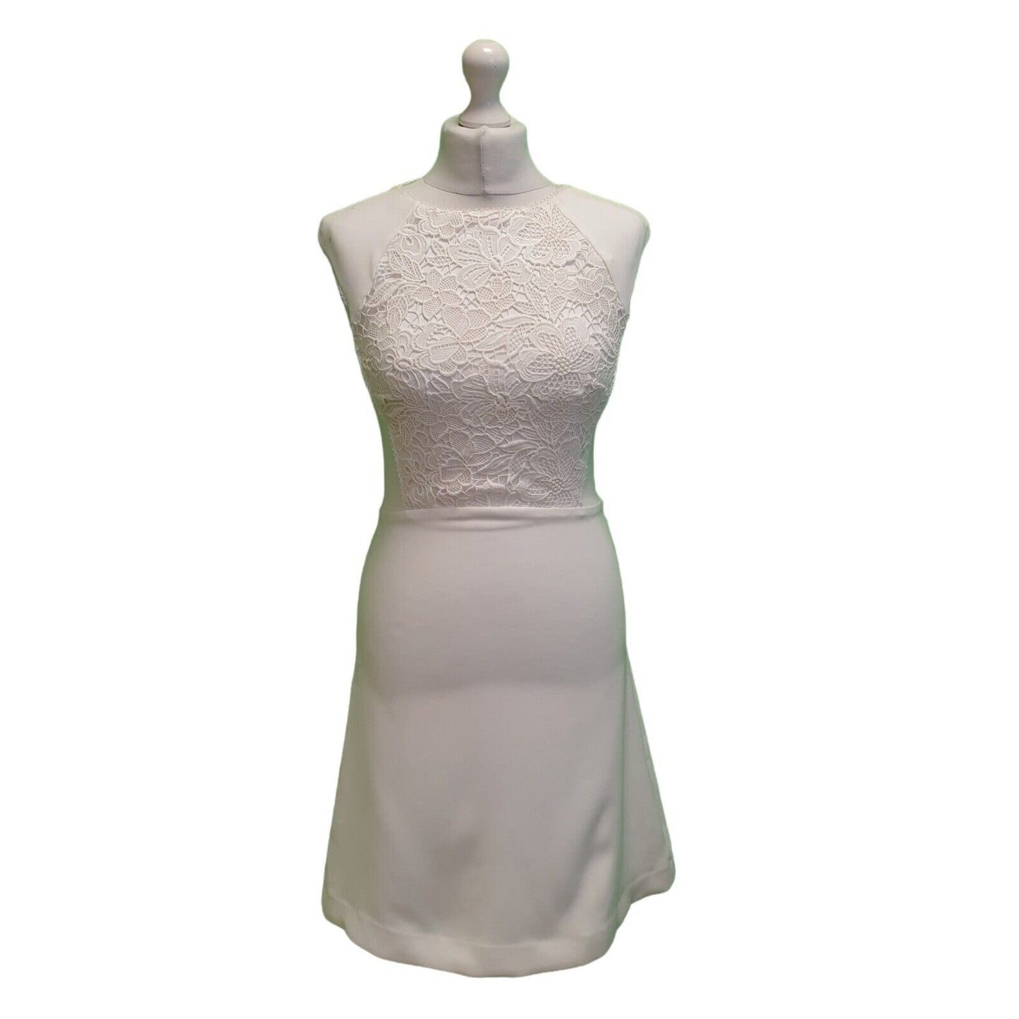 Reiss Talithia Lace Top White A-Line Formal Dress UK Women's 6 Bnwt H754