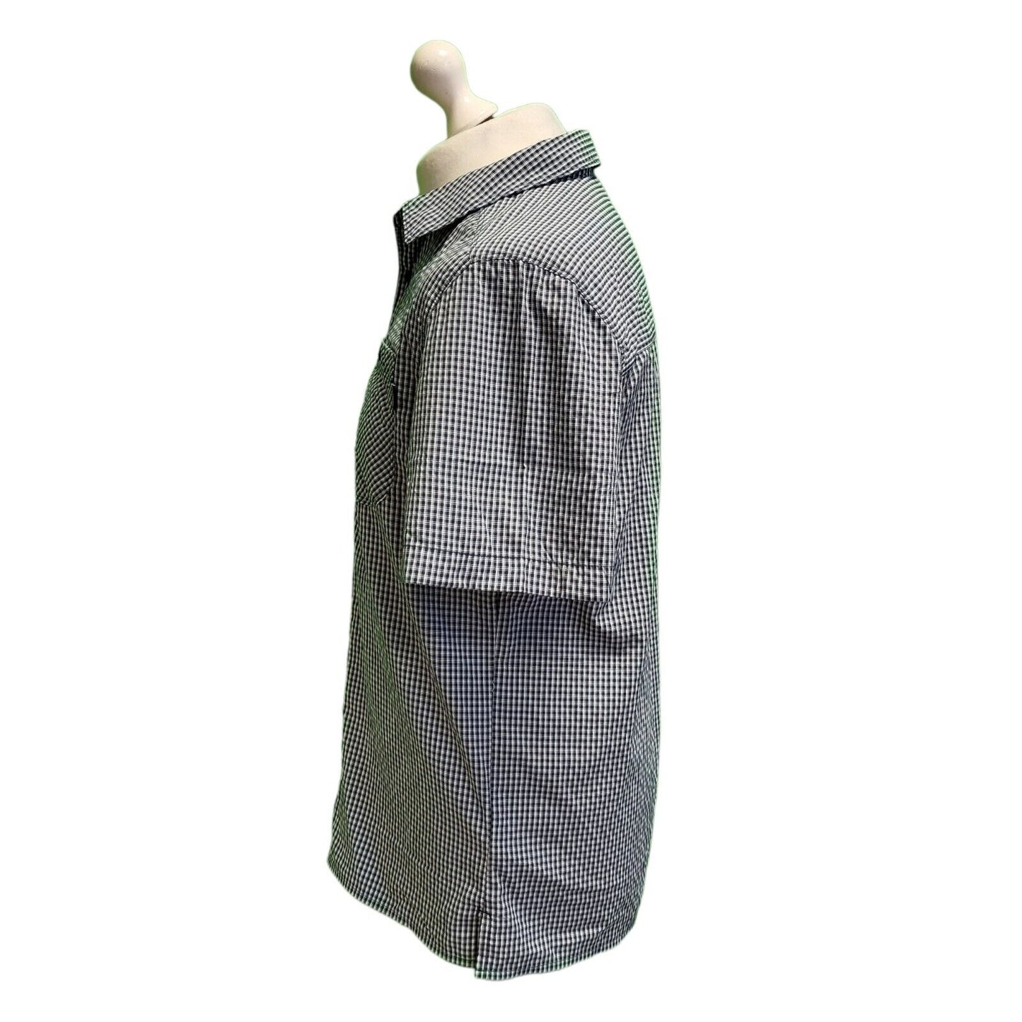 The North Face Blue White Check S/Sleeve Collared Shirt Men's UK M eu 50 H379