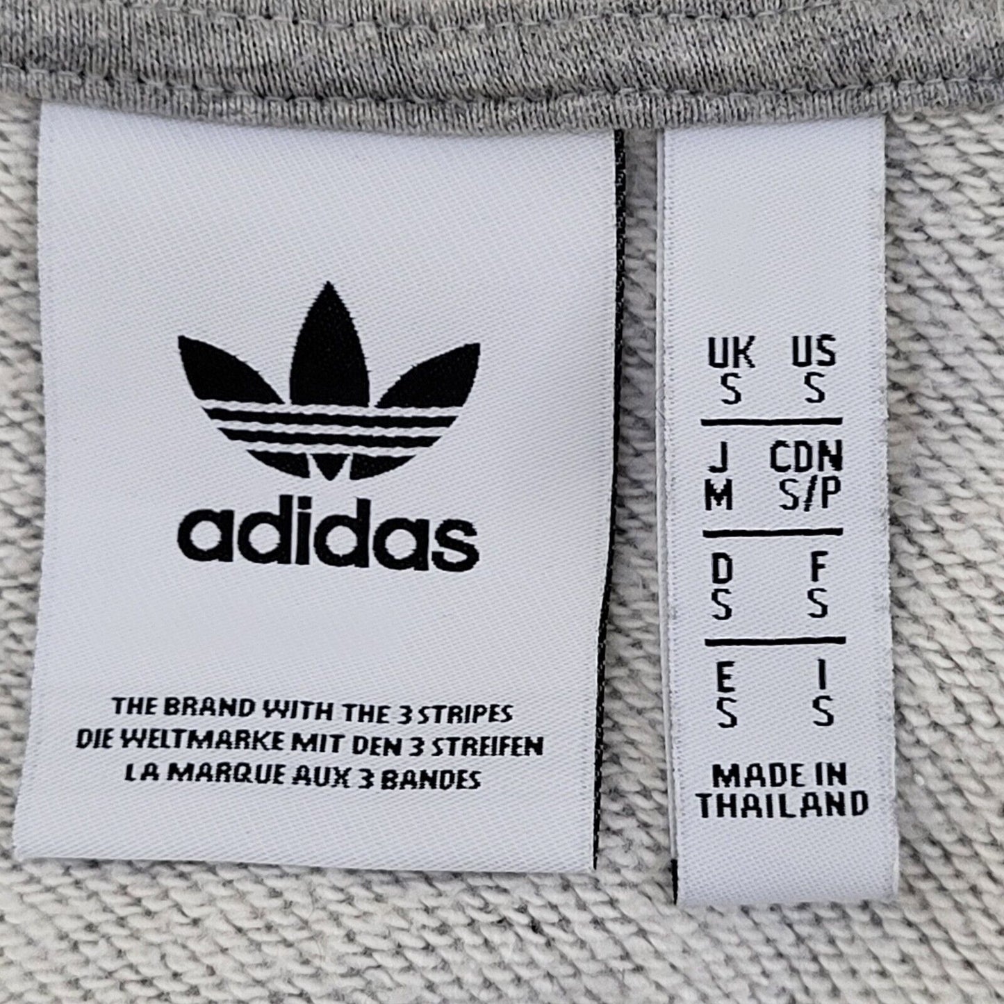 Adidas Grey Drawstring Zipped Sweatshirt Hoodie Uk Men's Small G475