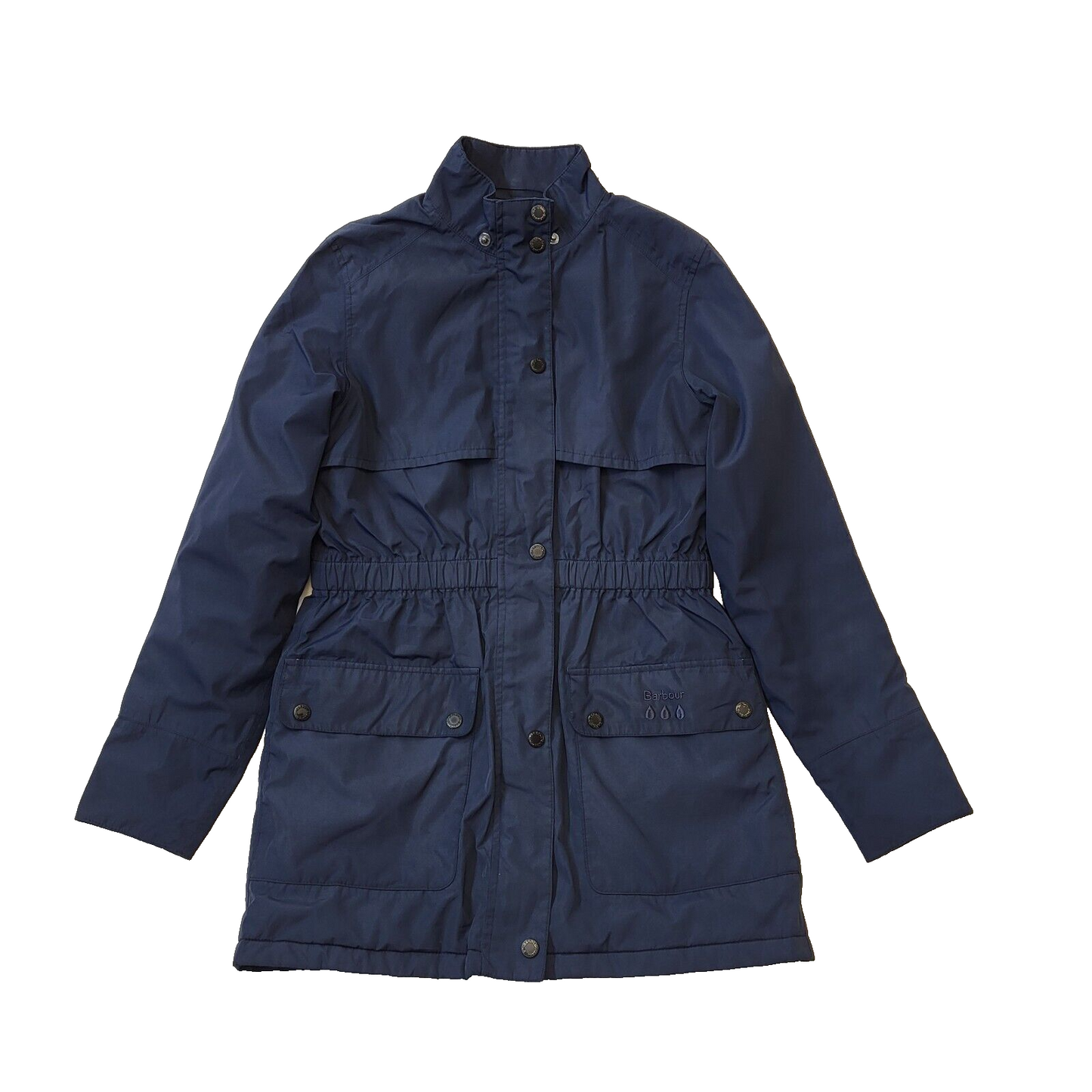 Barbour Waterproof Navy Blue Zip & Snap Jacket uk Age 13-15 Yrs xL G741