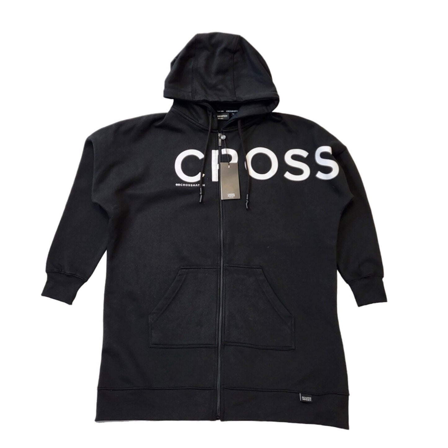 Crosshatch Black Zipped Sweatshirt Hoodie Uk Women's 14 Bnwt G618