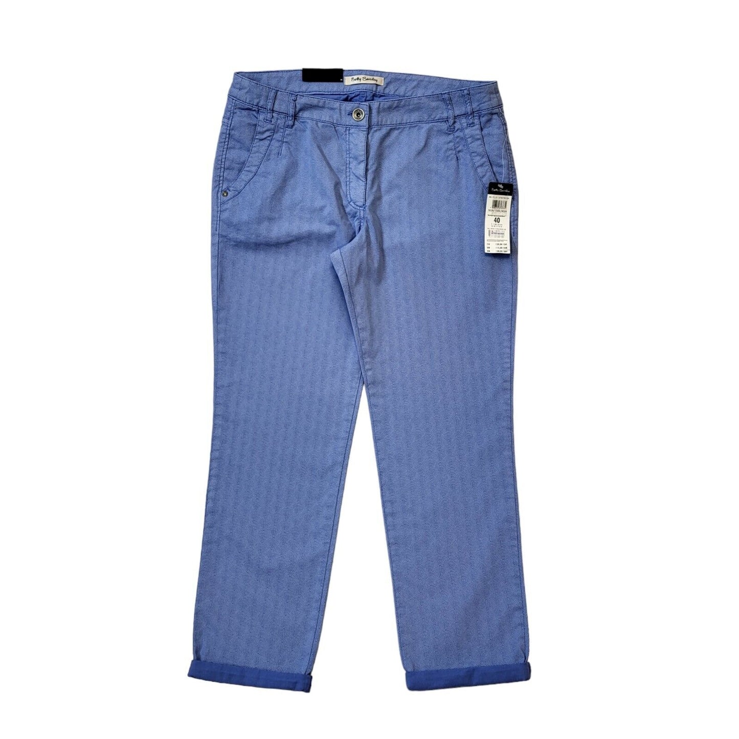 Betty Barclay Blue Tapered Casual Trousers Uk Women's 14 W32 L27 G211