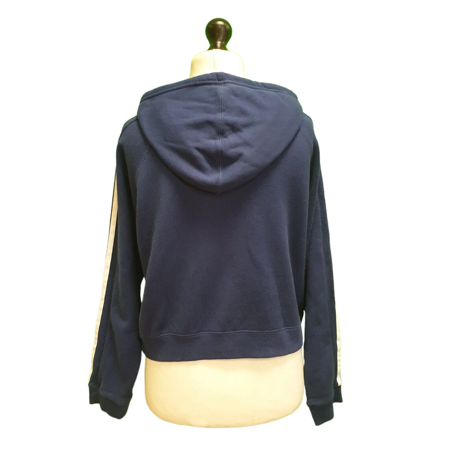 Adidas Navy Blue Drawstring Sweatshirt Hoodie Women's UK L 12 EU 40 H947
