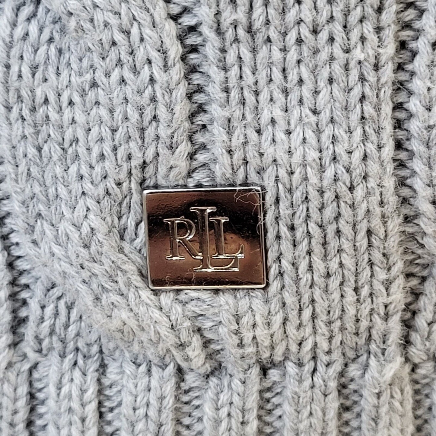 Polo Ralph Lauren Jumper Grey Cable Knit Uk Women's Size M G421