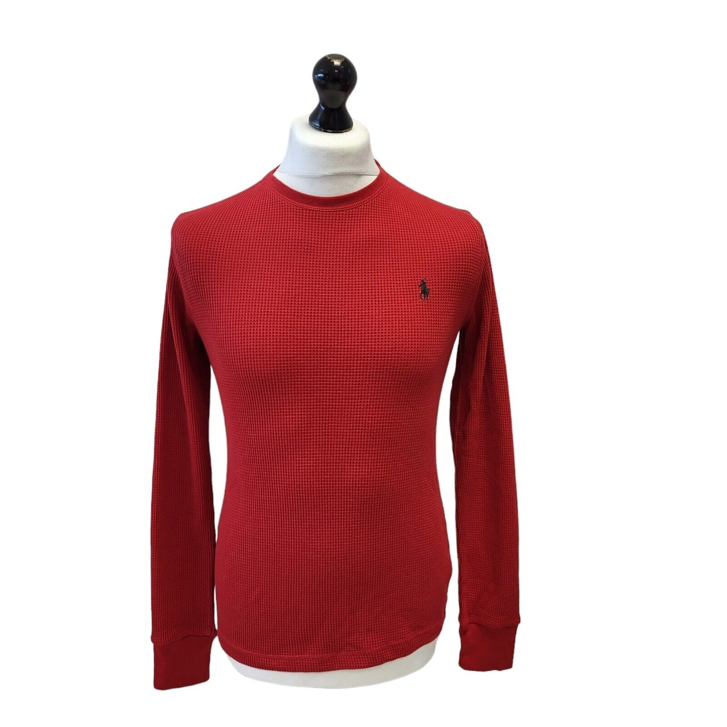 Polo Ralph Lauren Crew Neck T-Shirt Long Sleeve Red Uk Men's Small G560