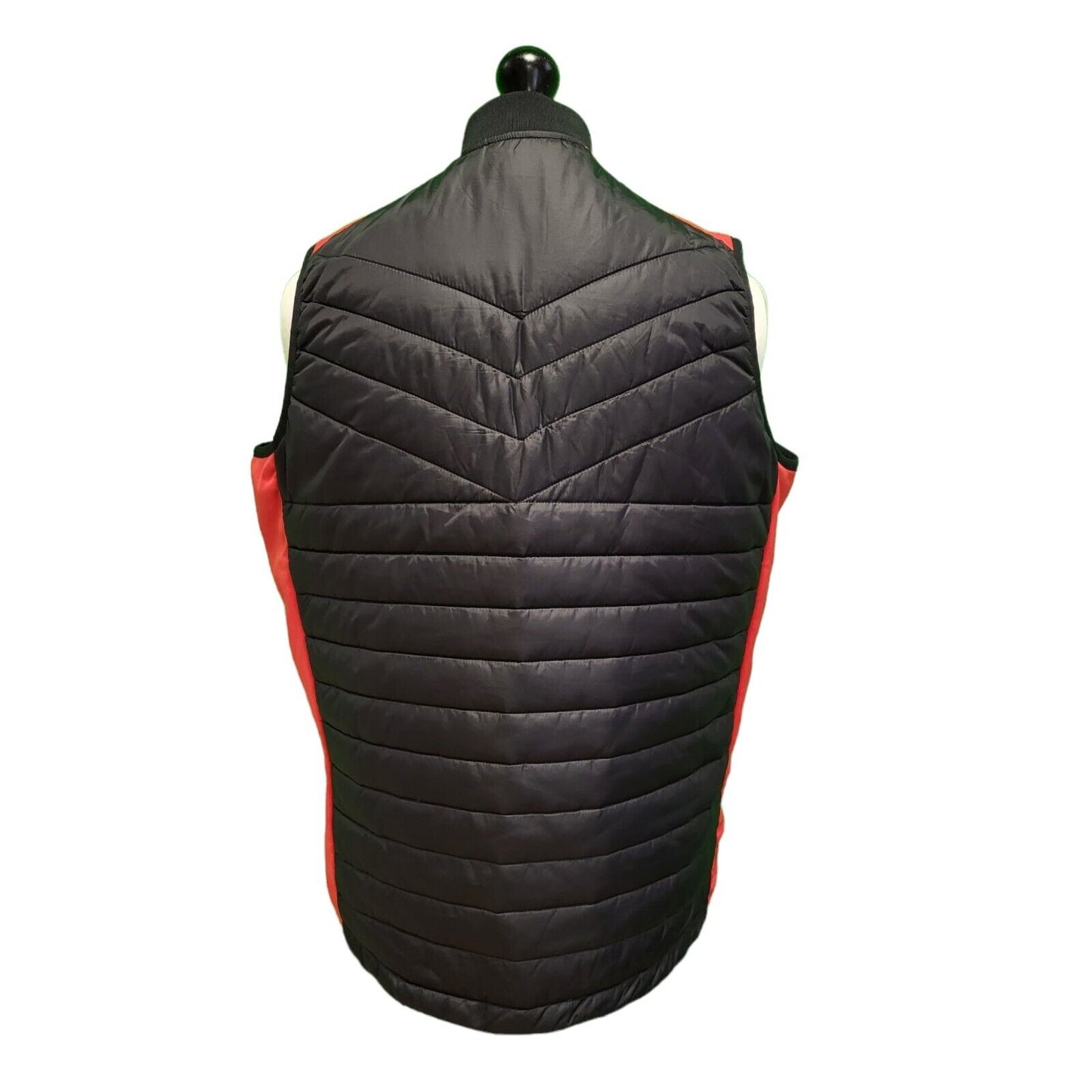 Bunker Mentality Black Red Sleeveless Zipped Body Warmer UK Men's Medium H928