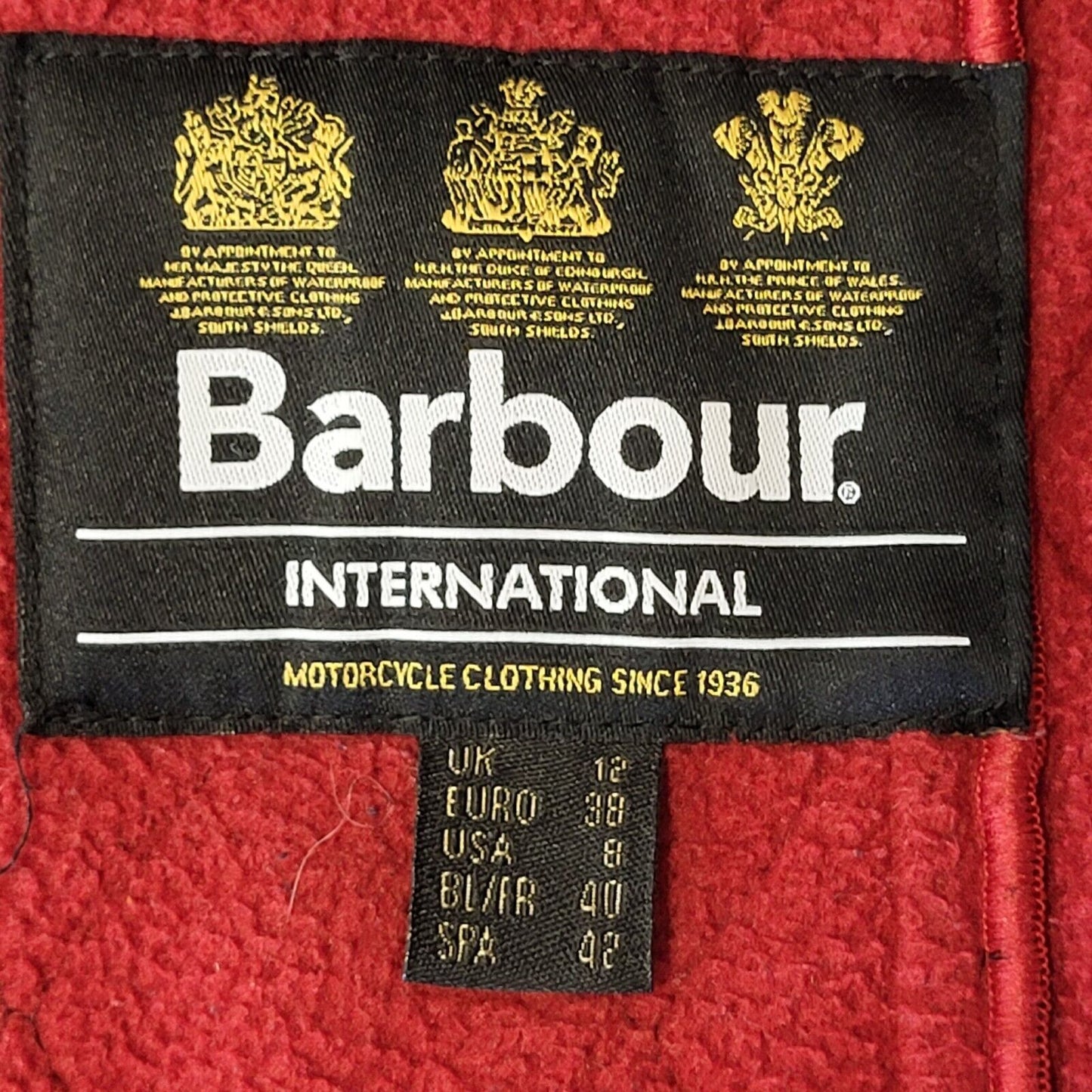 Barbour Viper Black Red Zip & Snap Quilted Jacket Uk Women's 12 G738