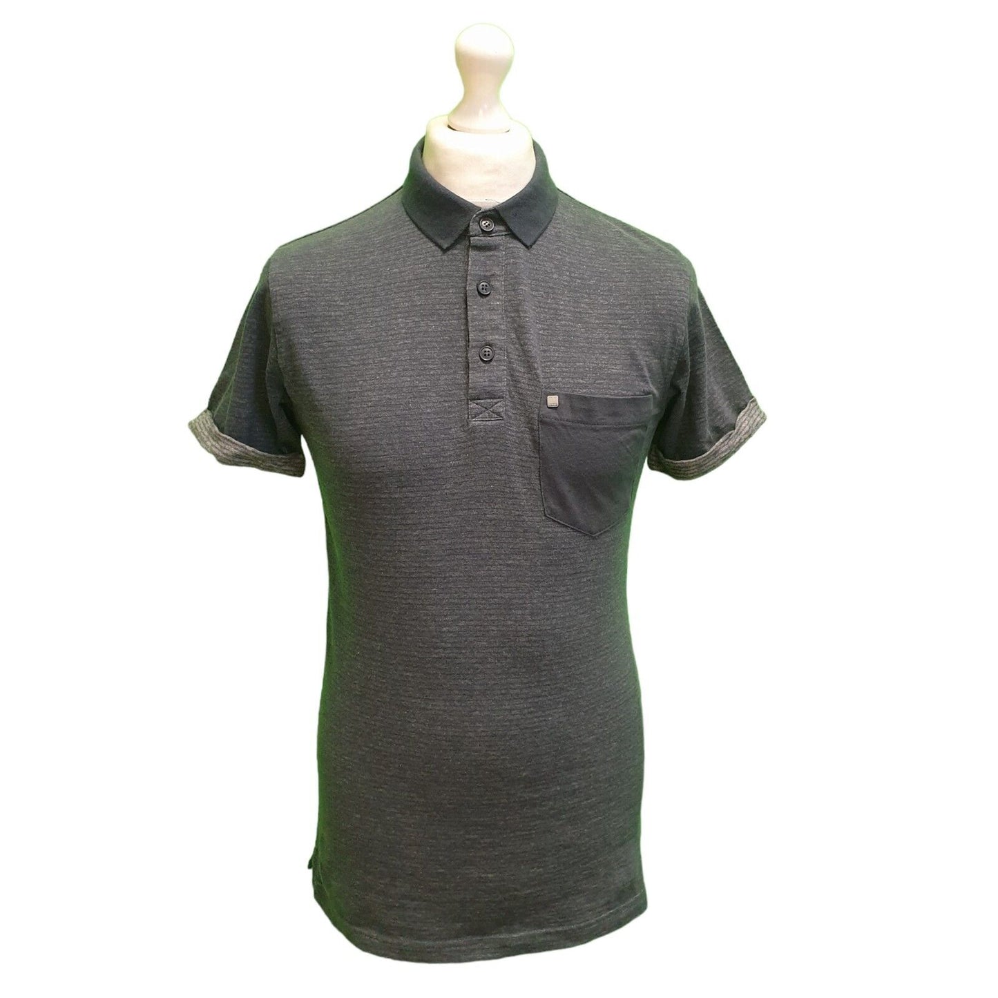 Bench Blue Slim Fit Stretch Cotton Polo T-Shirt Men's BNWT UK S EU 46 H373