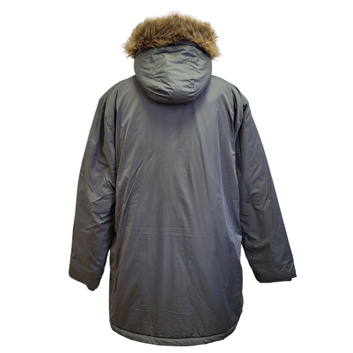 French Connection Grey Zip & Snap Hooded Parka Coat Uk Men's xL Eu 56 G31