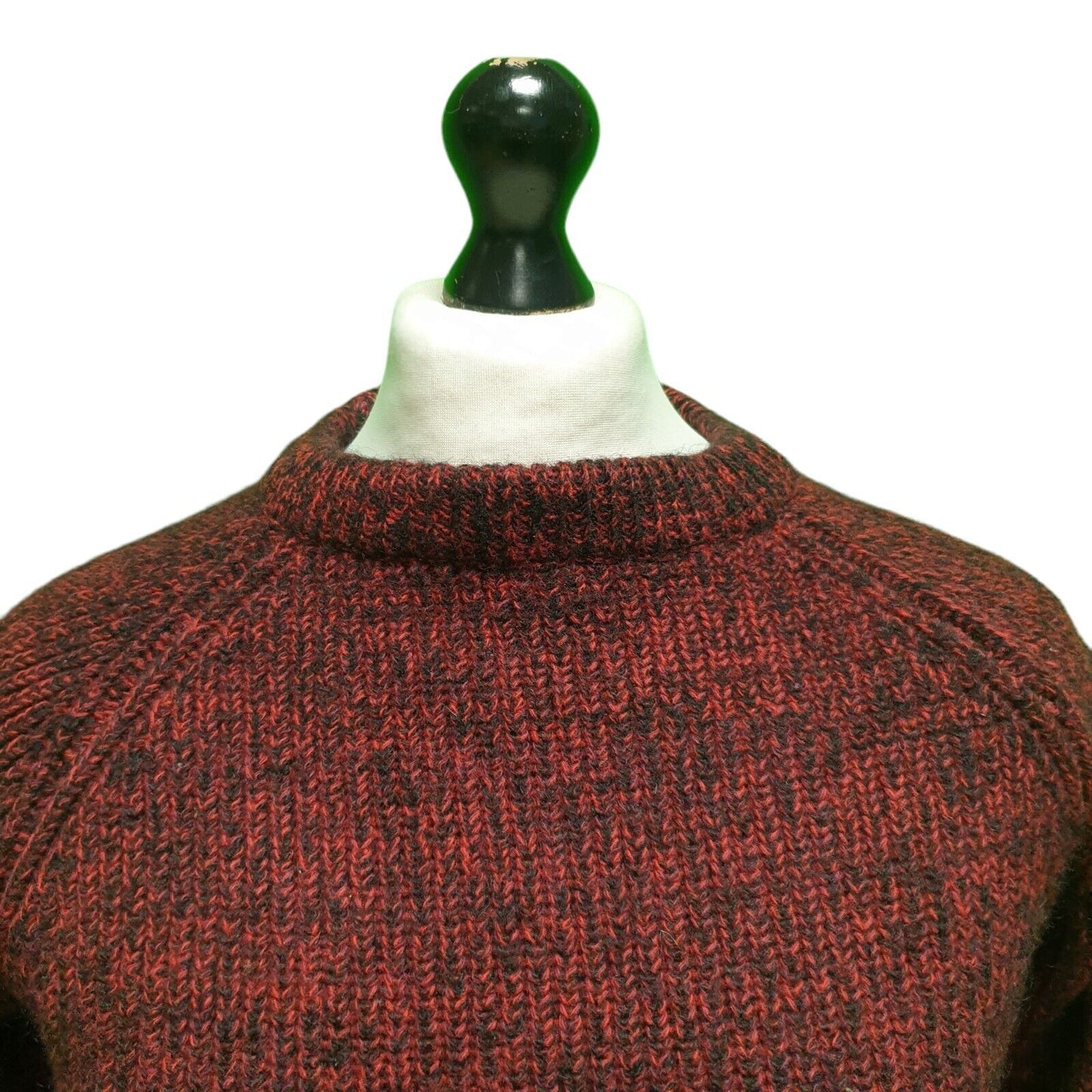 Vintage Burgundy L/Sleeve Knit Crew Neck Casual Jumper Men's UK XS H919