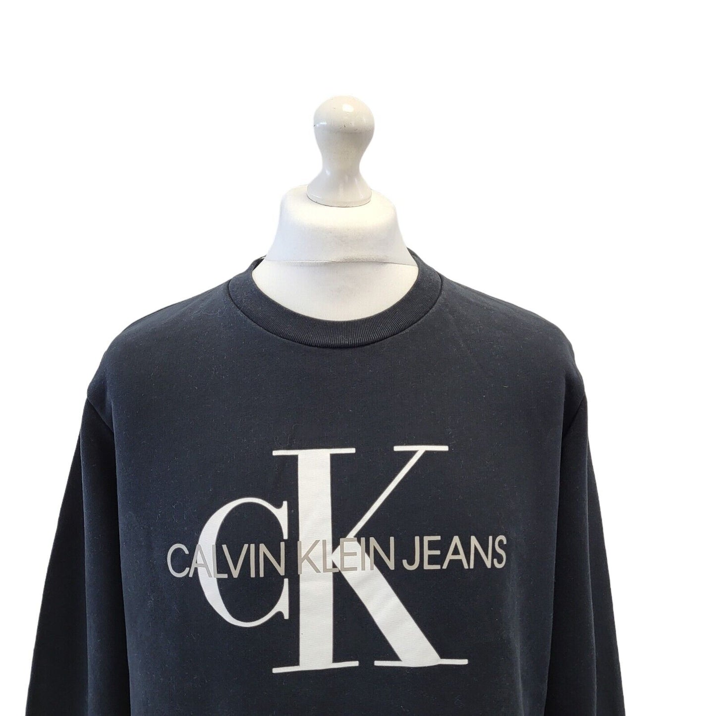 Calvin Klein Black Spell Out Long Sleeve Casual Sweatshirt Men's Uk XL H103
