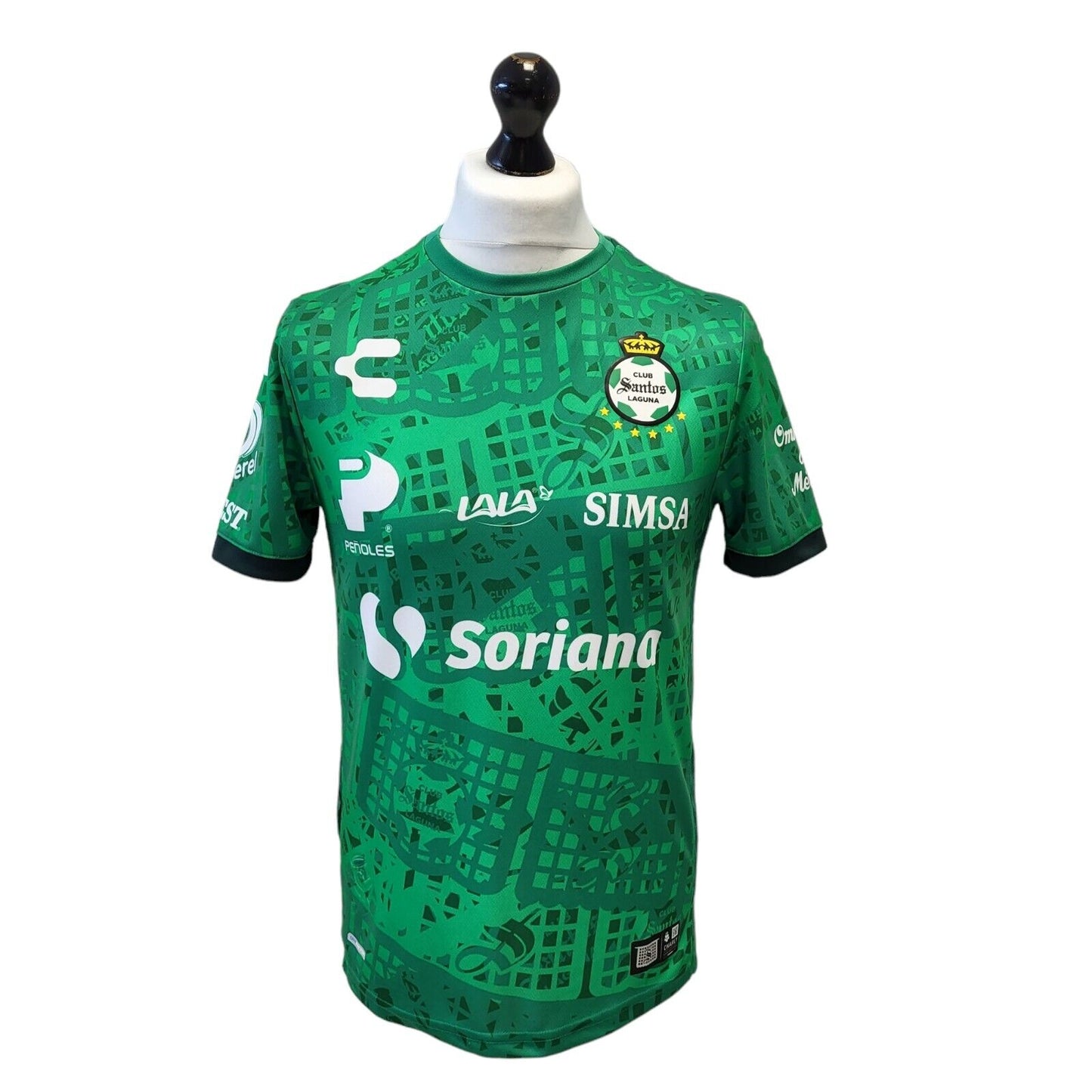 Charly Santos Laguna 2021 Football Shirt Green UK Men's M G554