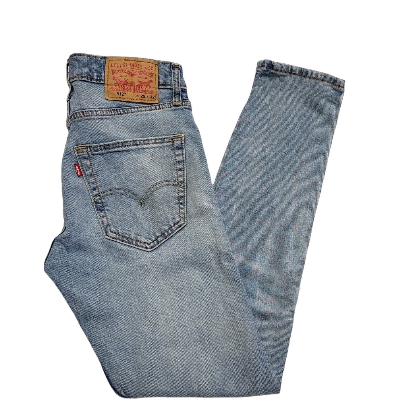 Levi's 512 Faded Blue Skinny Leg Stretch Denim Jeans Men's XS W29 L32 H192
