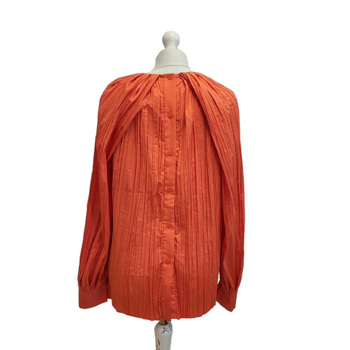 COS Orange Round Neck Dress Blouse Uk Women's 12 Eu 40 G116