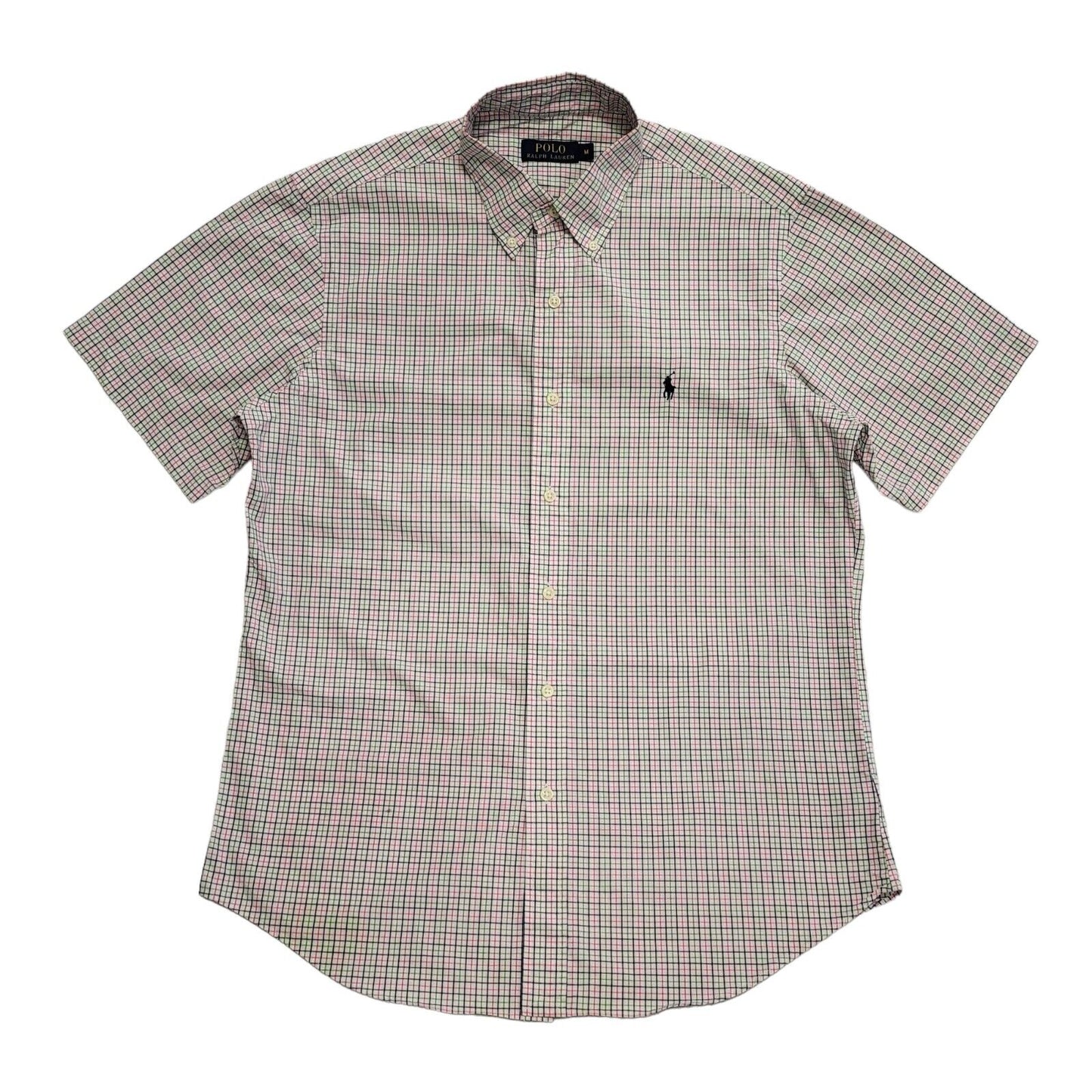 Ralph Lauren White Pink Blue Check S/Sleeve Shirt Men's UK M eu 50 H377