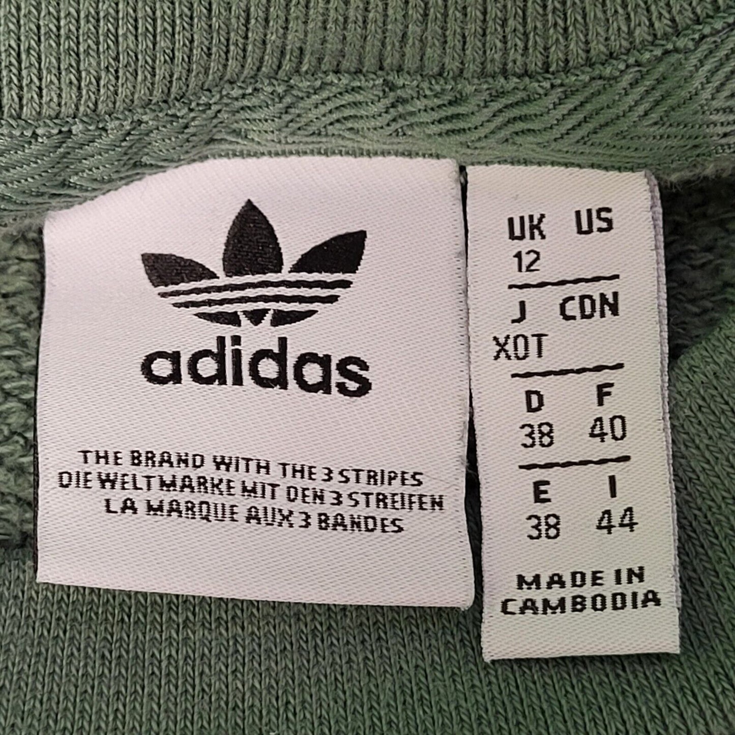 Adidas Green Spell Out Long Sleeve Sports Sweatshirt Women's UK L 12 E 40 H147