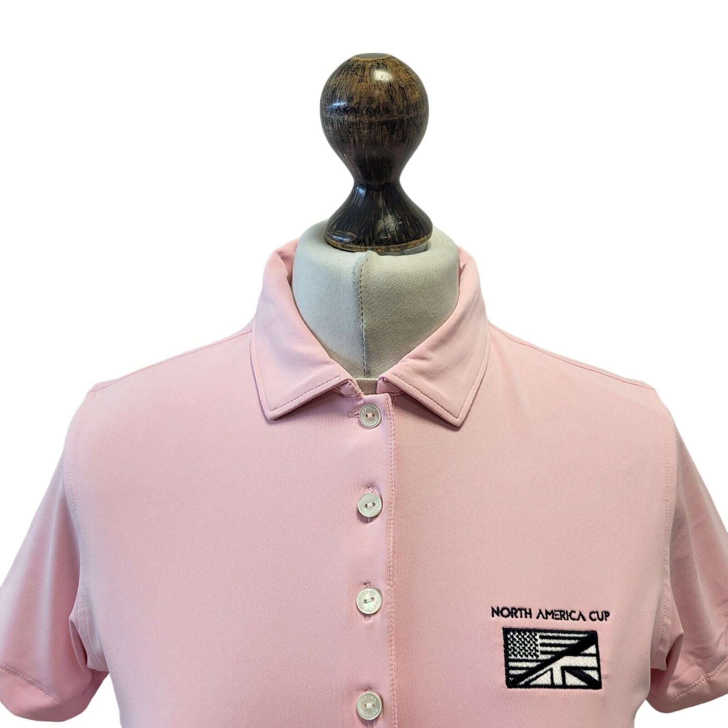 Peter Millar Pink North America Golf Polo Shirt UK Women's S Eu 36 Bnwt G264