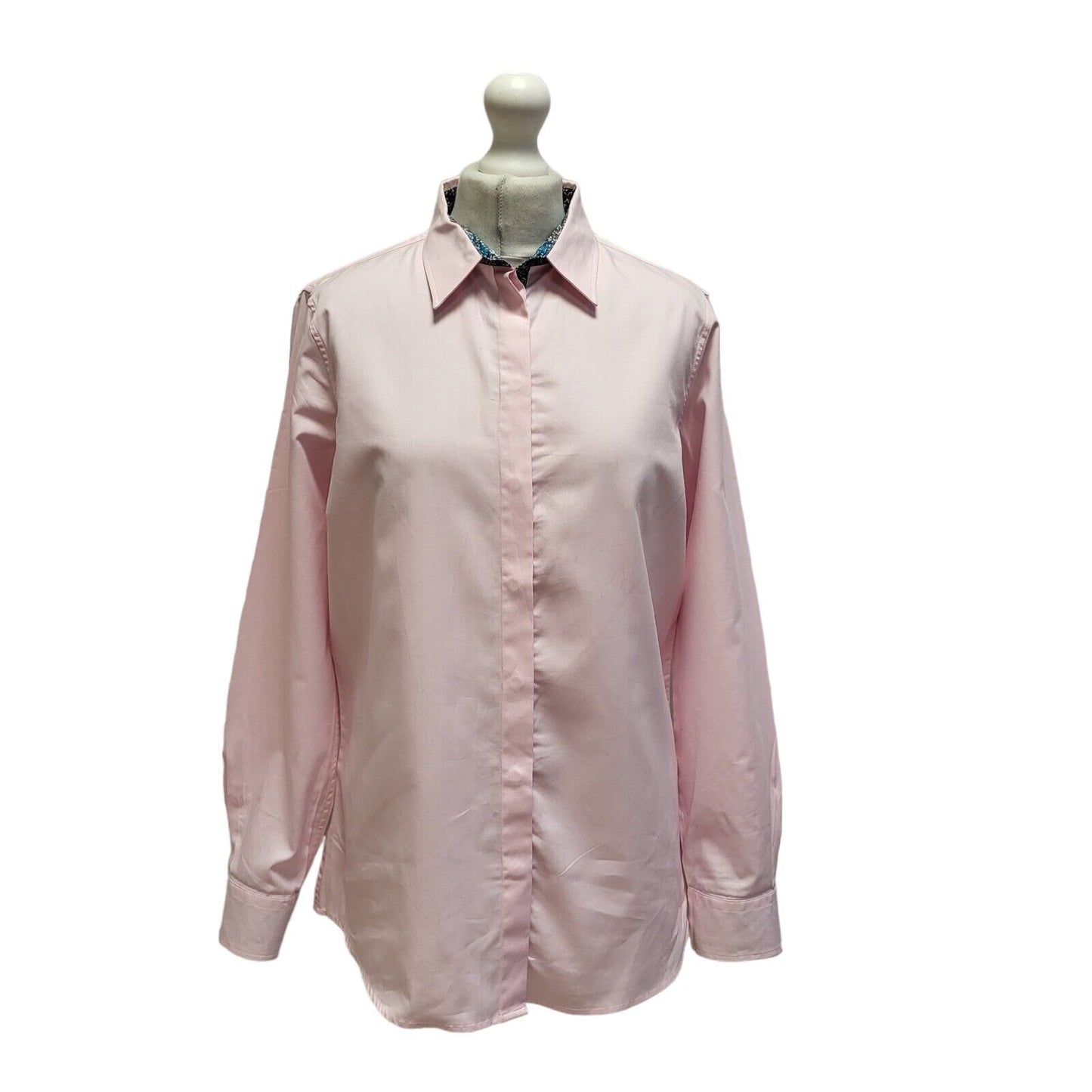 Barbour Pink Solid Long Sleeve Shirt Uk Women's Size 14 BB391