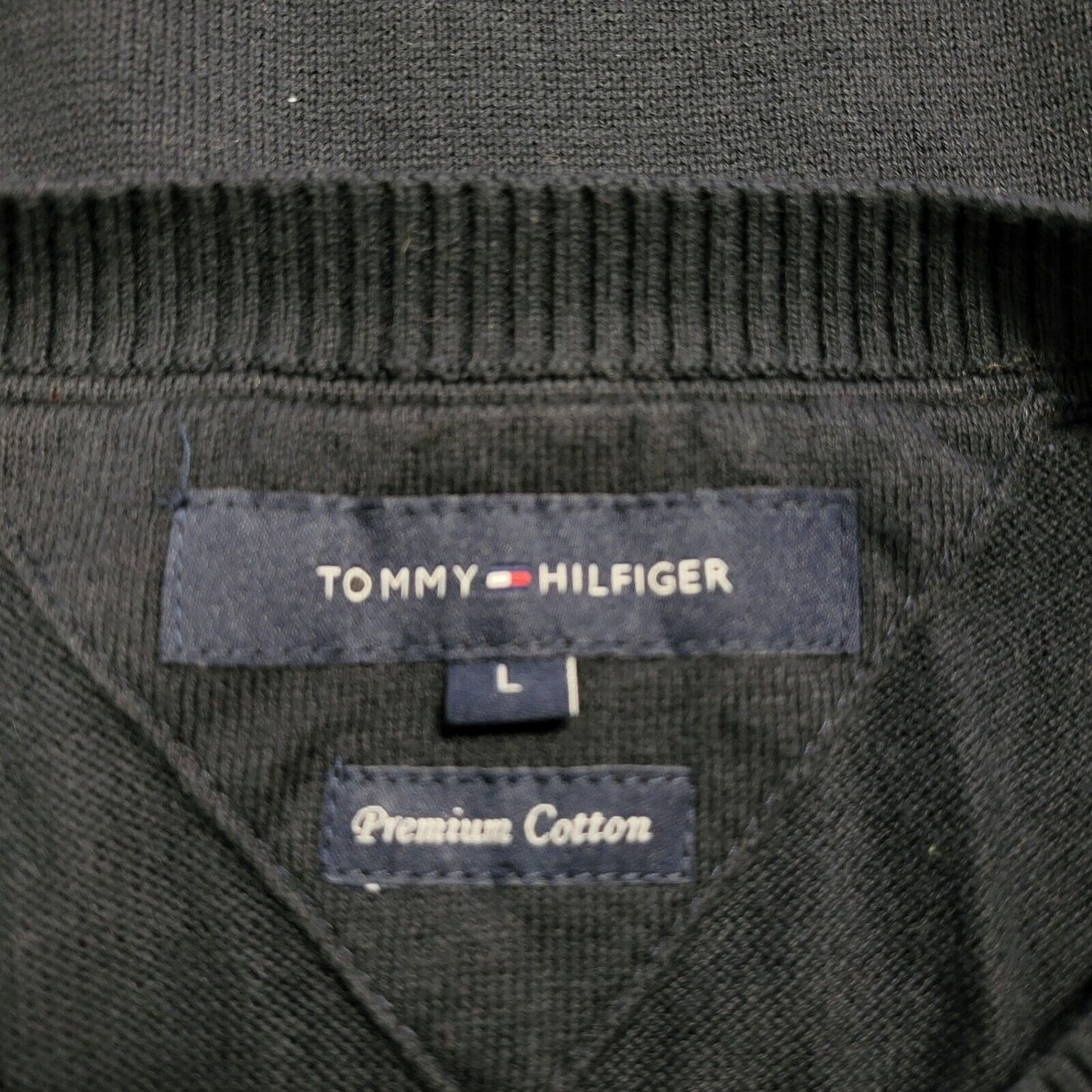 Tommy Hilfiger Black Long Sleeve Knit Casual Jumper Men's UK L H166
