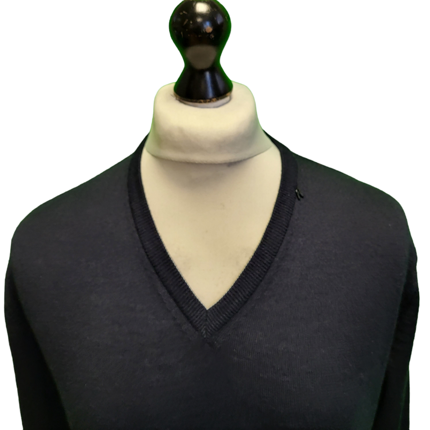 Replay Black Long Sleeve Knit V-Neck Wool Blend Jumper Men's UK L EU 54 H965