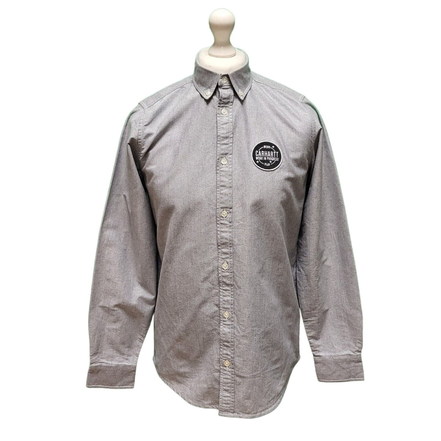 Carhartt Grey Rugged Outwear Work & Play Shirt Men's UK M Slim Fit H60