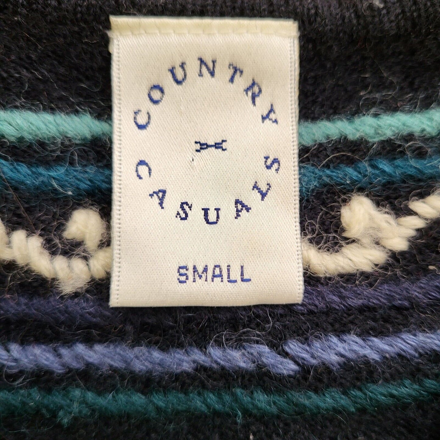 Country Casuals Blue Knit Button Front Wool Cardigan Women's UK Small H177