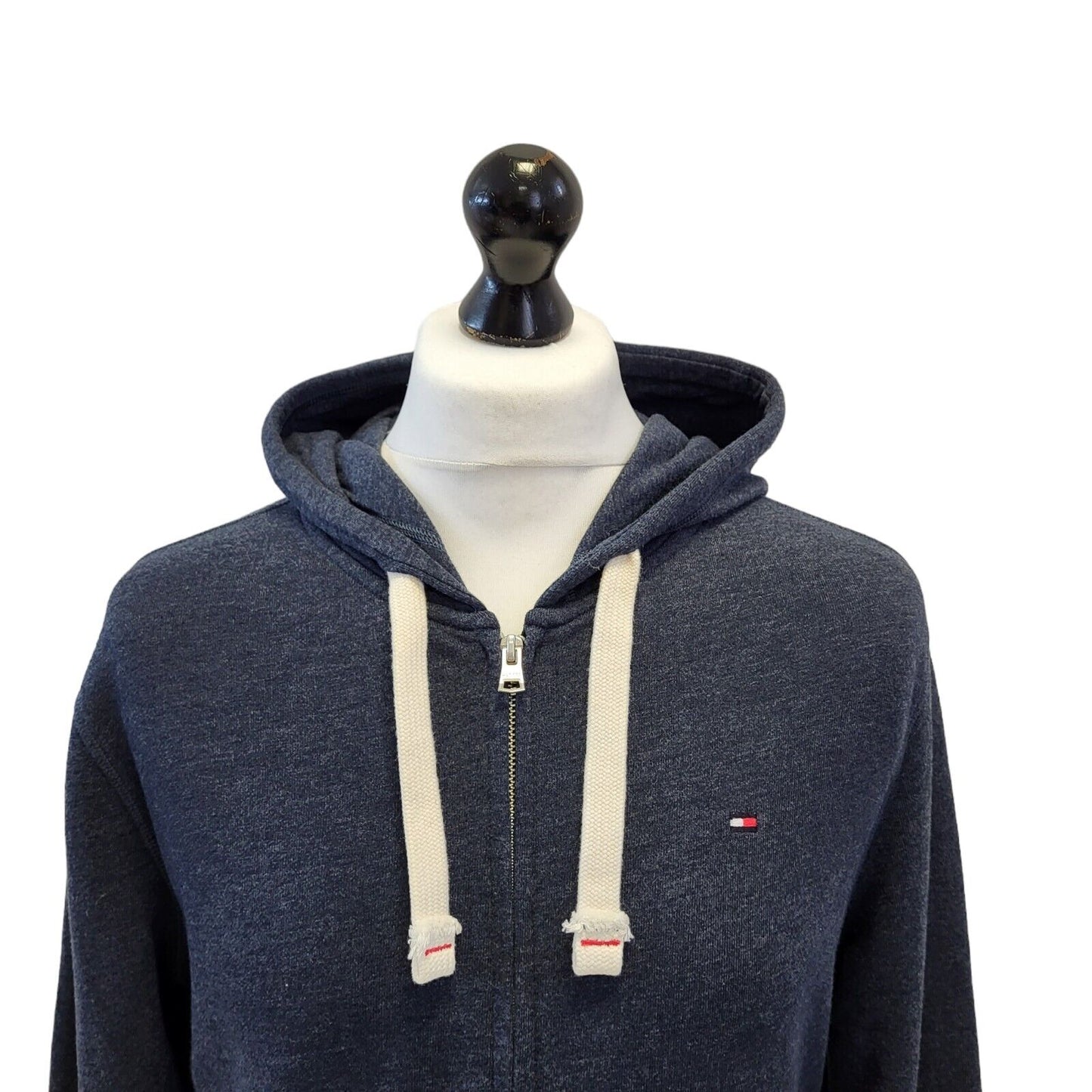Tommy Hilfiger Blue Drawstring Zipped Sweatshirt Hoodie Uk Men's Medium G480