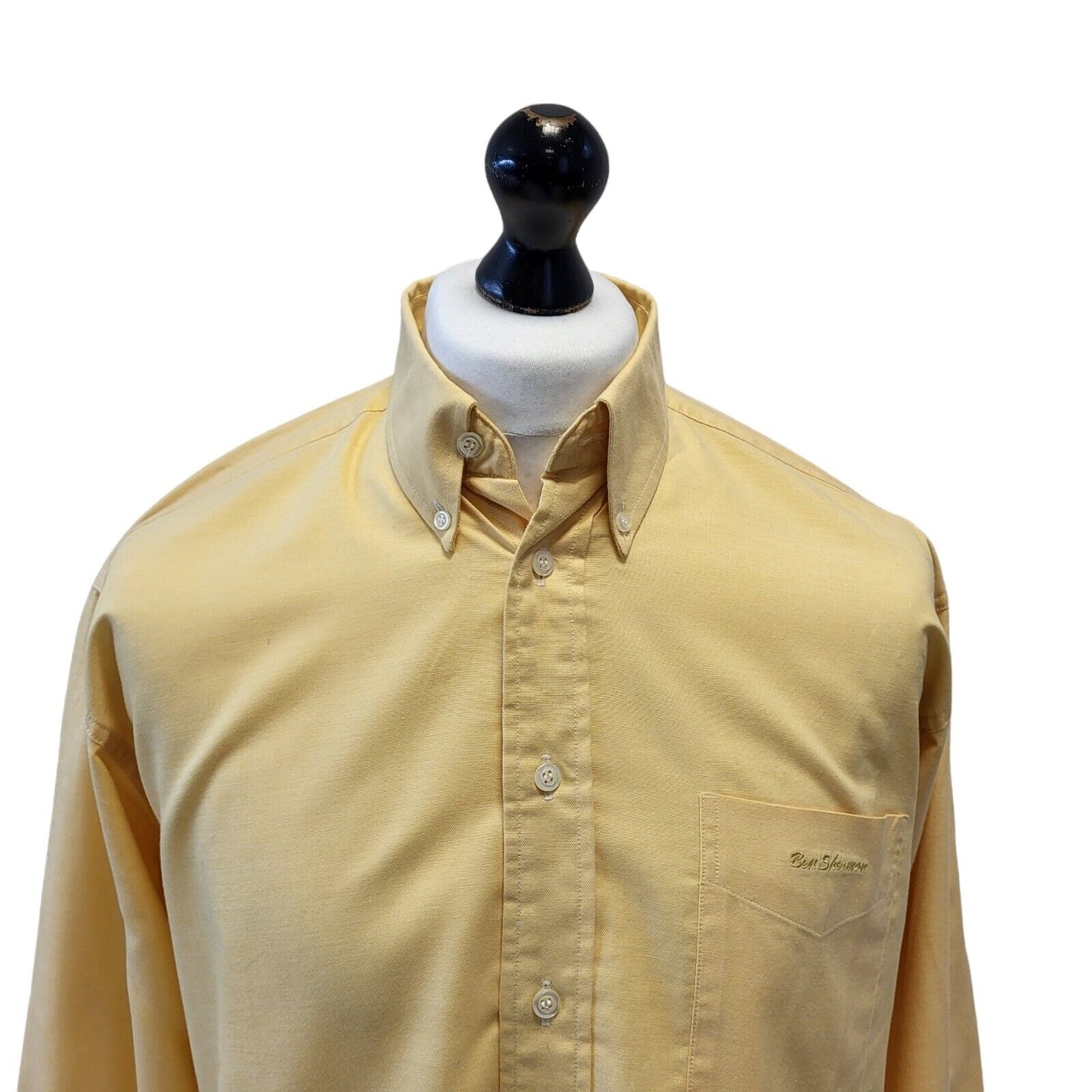 Ben Sherman Yellow Long Sleeve Classic Shirt Uk Men's Medium G544