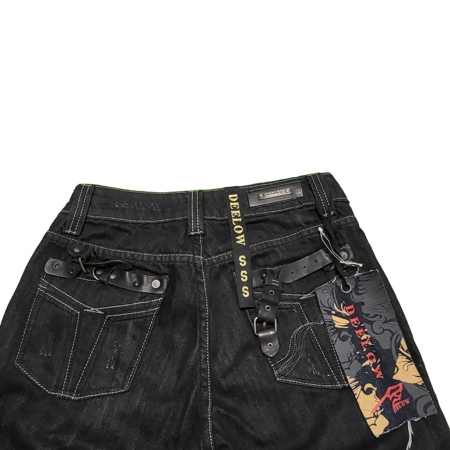 Deelow Black Straight Leg Denim Jeans uk Women's 8 S W26 L32 H769