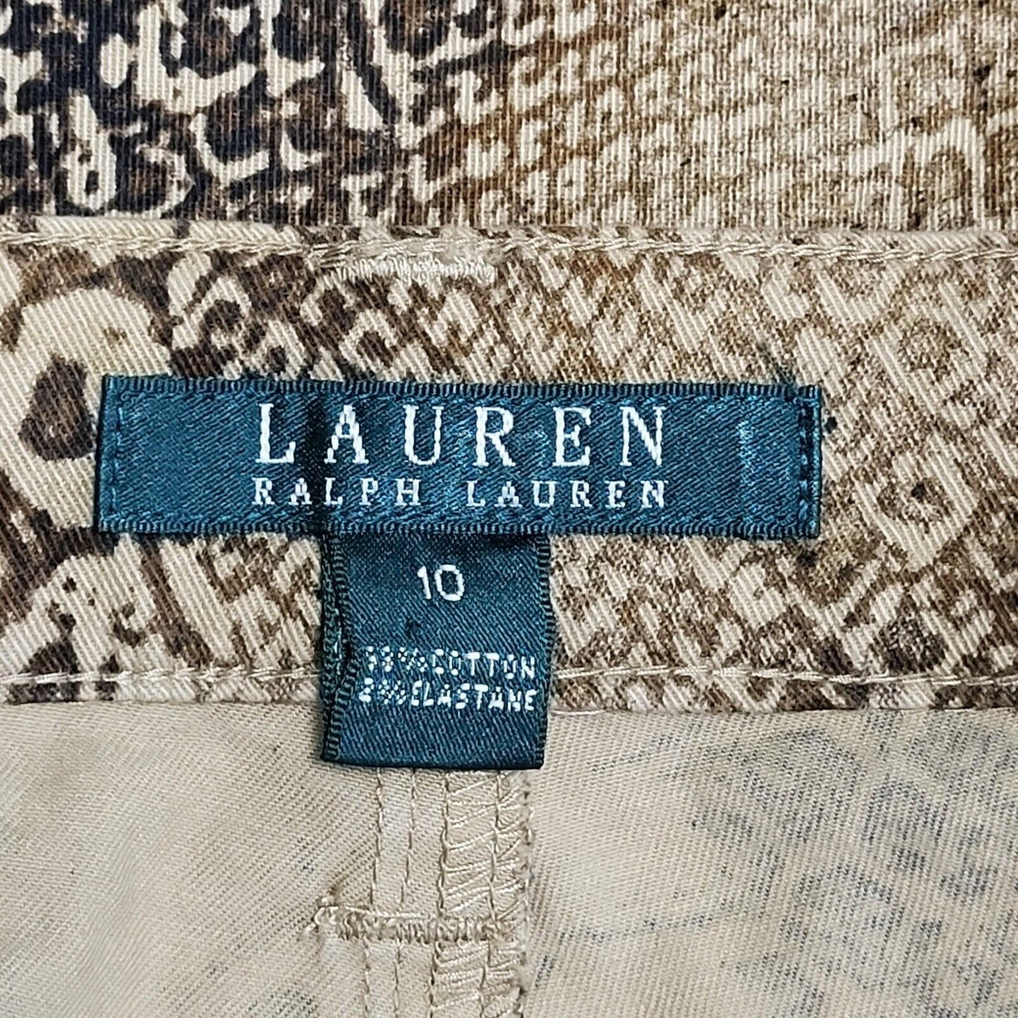 Lauren Ralph Lauren Beige Brown Cotton Dress Trousers Women'sUK 14 W32 L29 H660