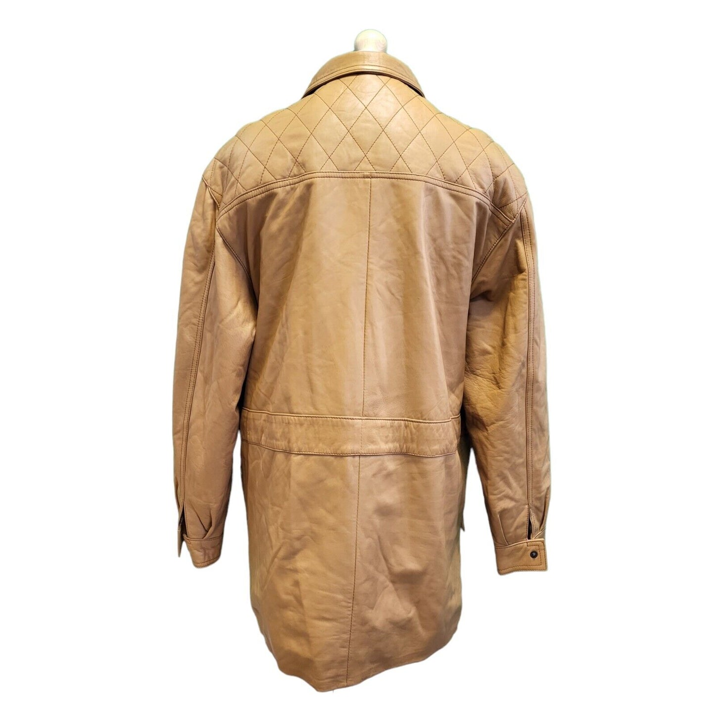 Piel's Club Brown Tan Full Zip Collared Leather Jacket Men's uk XL eu 54 H76