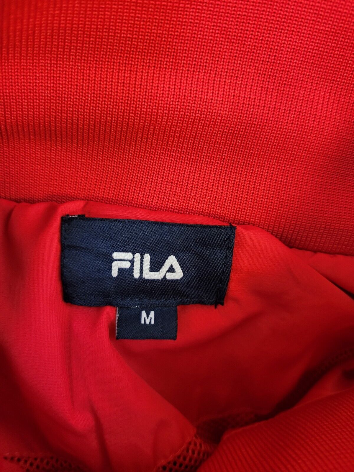 Fila Red Long Sleeve Sport Tracksuit Windbreaker Jacket Men's Uk M H184