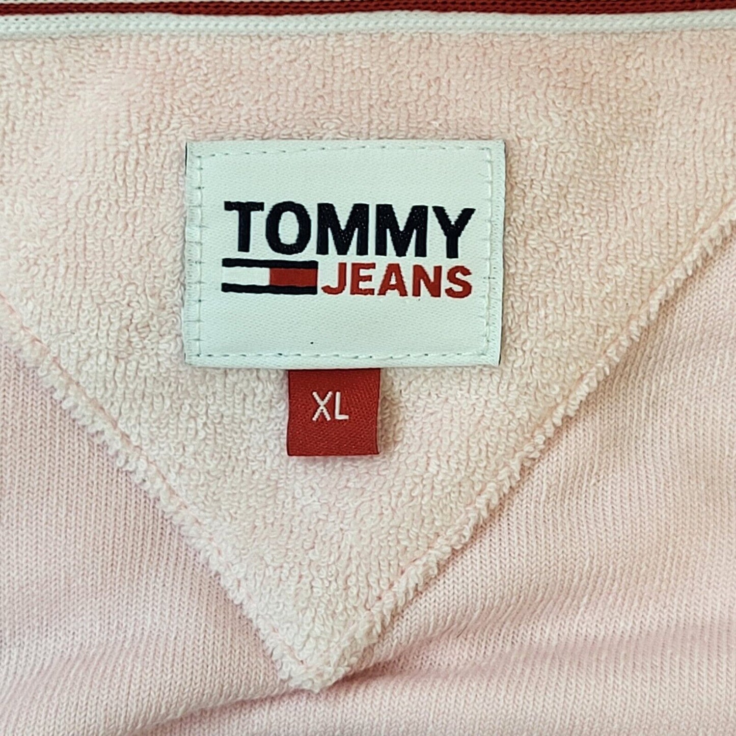 Tommy Hilfiger Light Pink Cropped Zipped Hoodie Uk Women's XL Eu 42 G242