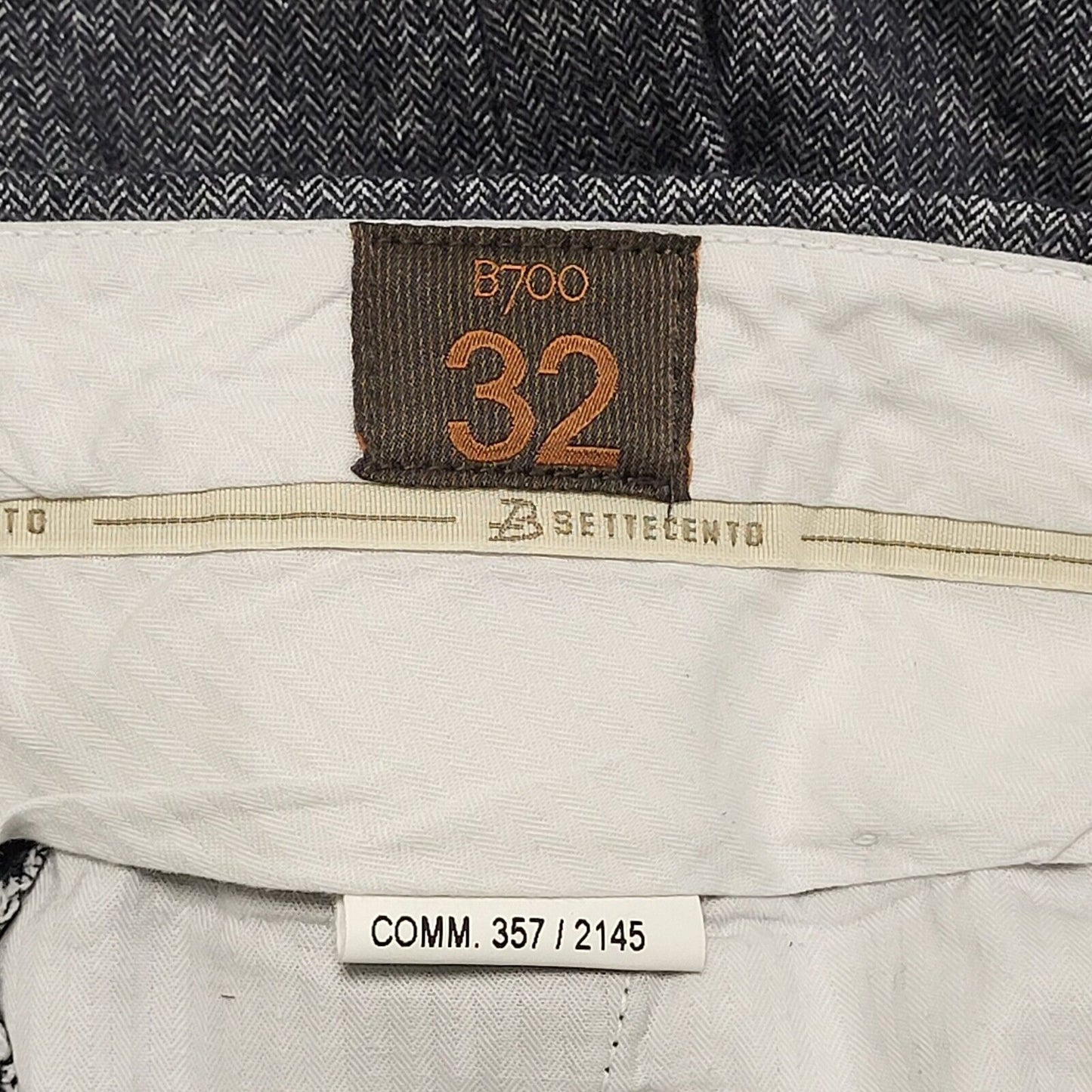 Settecento Grey Straight Leg Slim Trousers Uk Men's M W32 L31 H771