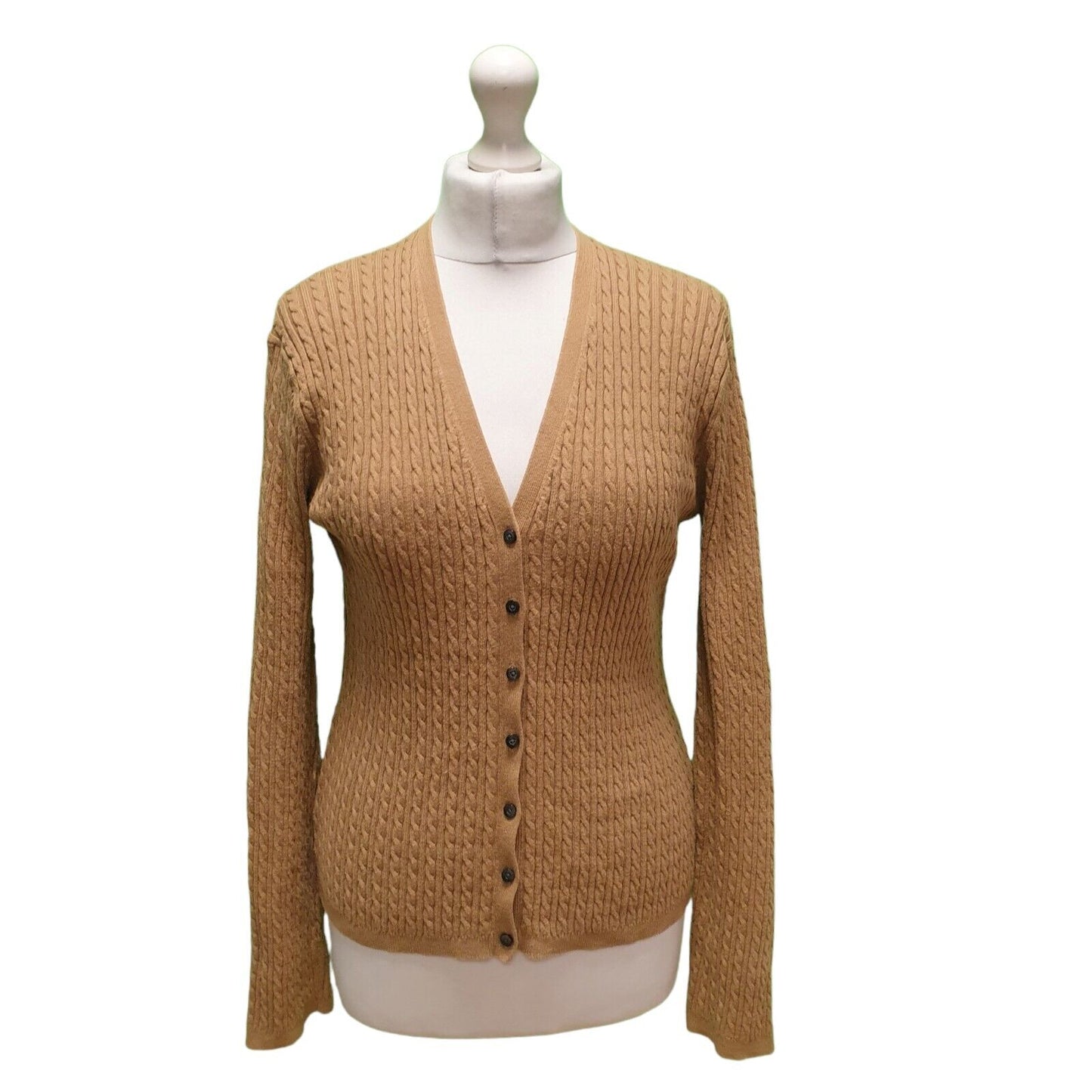 Ralph Lauren Brown Button Cardigan Women's UK L 12 EU 40 H933