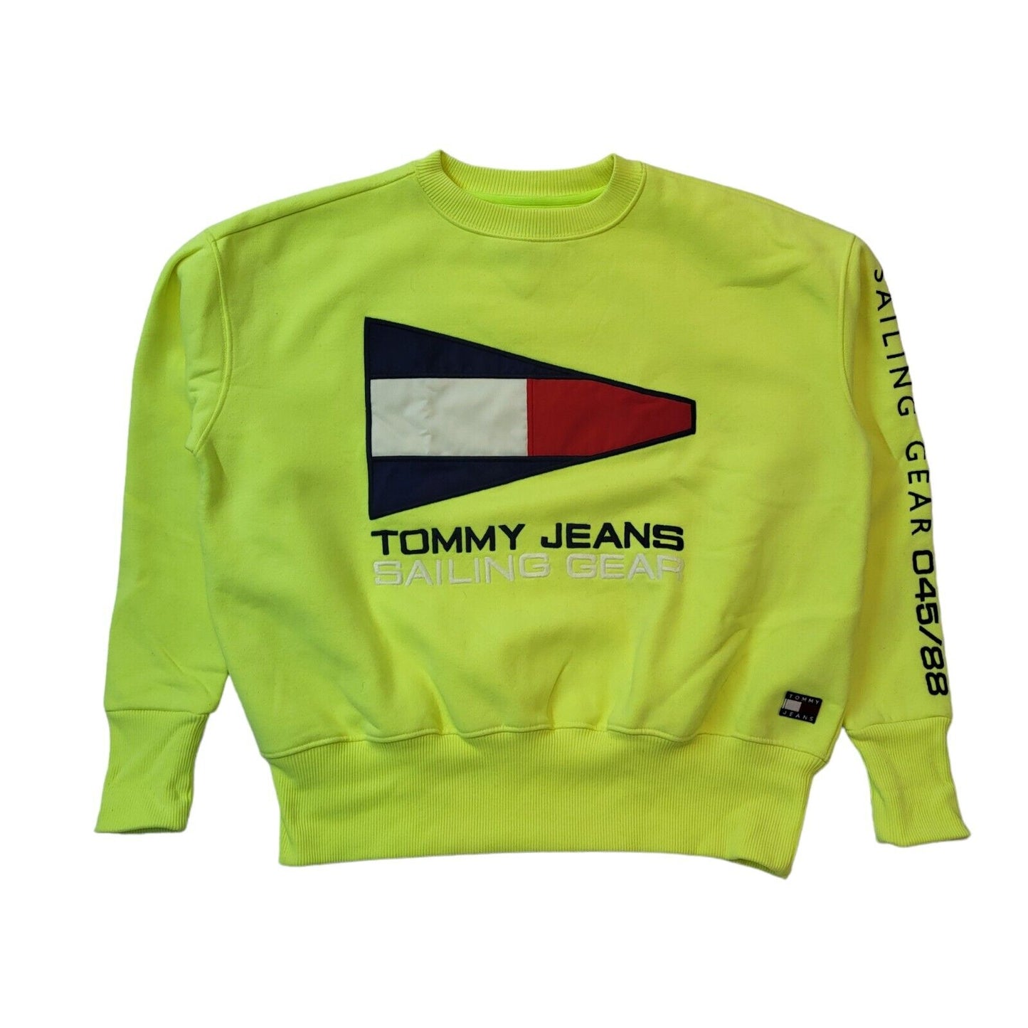 Tommy Jeans Yellow Spell Out Long Sleeve Sweatshirt Women's UK XS 8 EU 34 H142