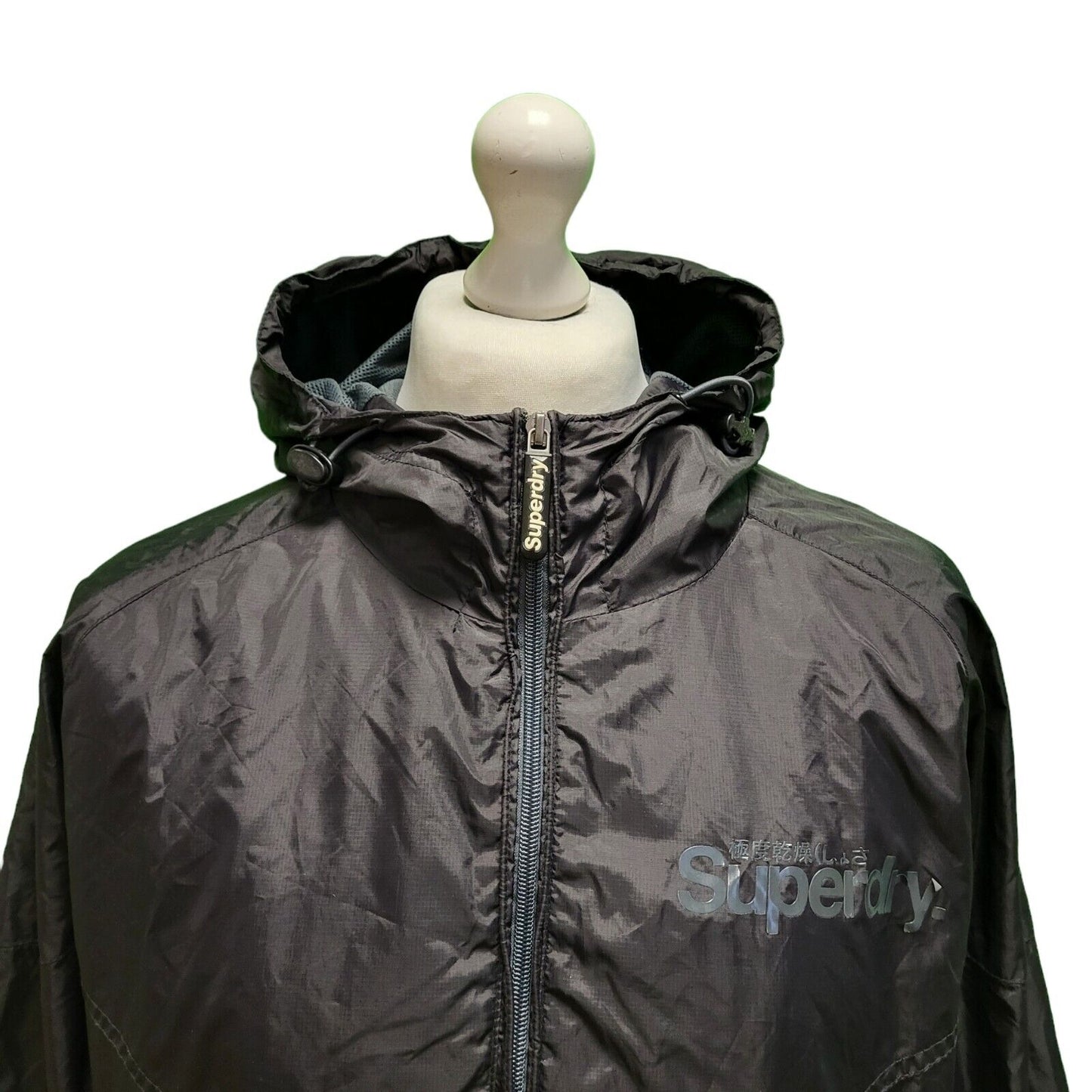 Superdry Black Hooded Windbreaker Track Jacket Men's UK XL EU 56 H598