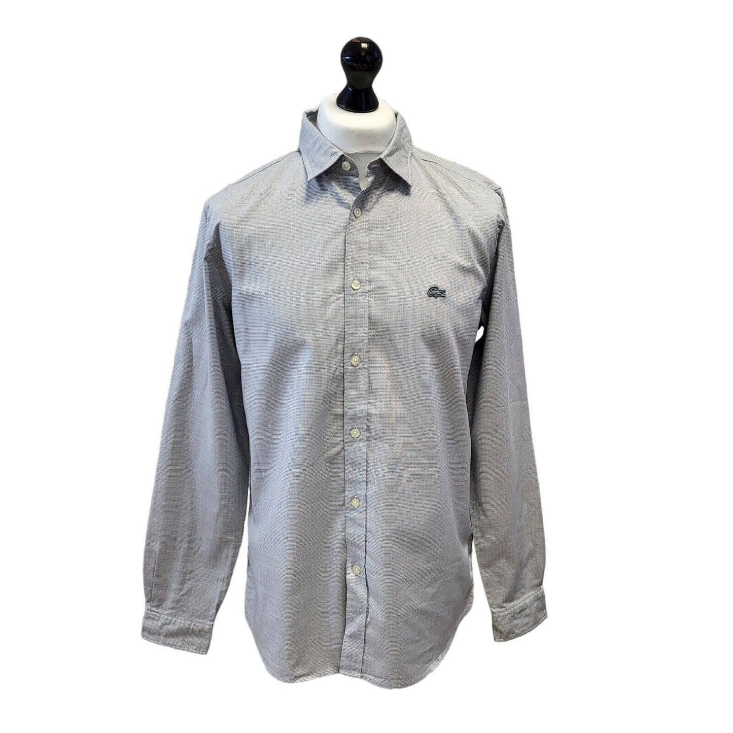 Lacoste Grey Slim Fit Long Sleeve Shirt Uk Men's M Eu 50 G289