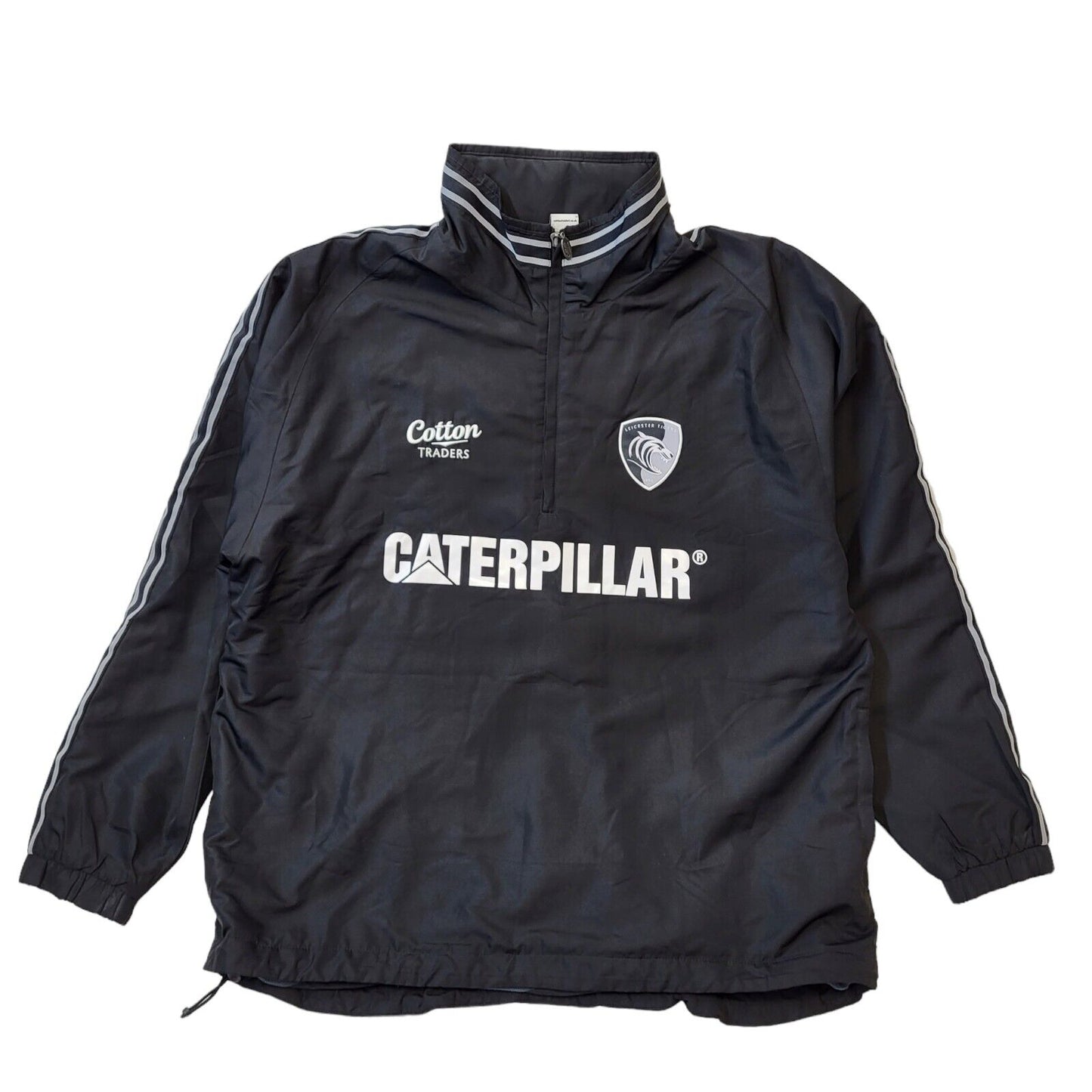 Leicester Tigers Black 1/4 Zip Activewear Top Uk Men's Large G622