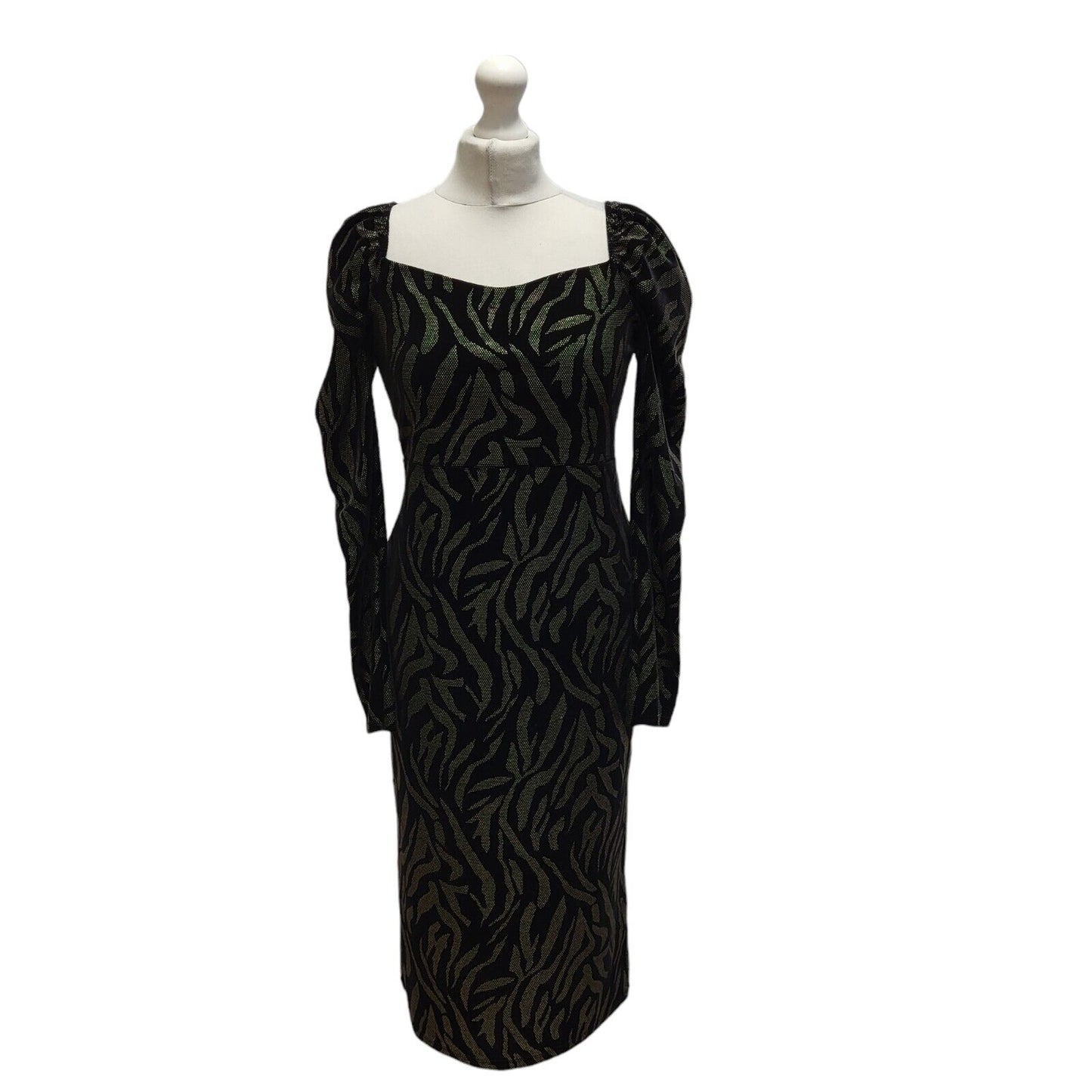 Coast Black Gold Long Sleeve Evening Dress UK Women's 12 BB337
