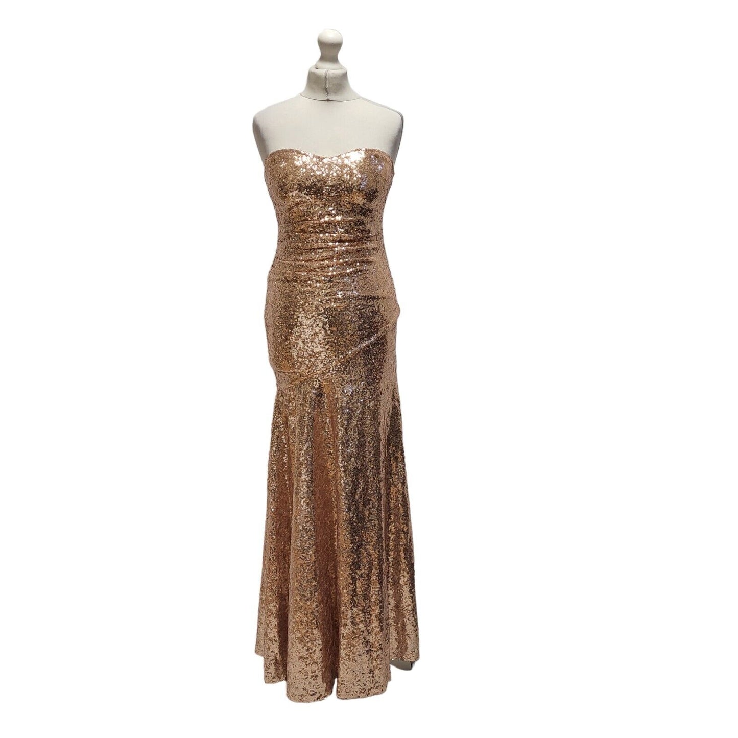 Goddiva Gold Evening Formal Dress Women's UK 8 BB403