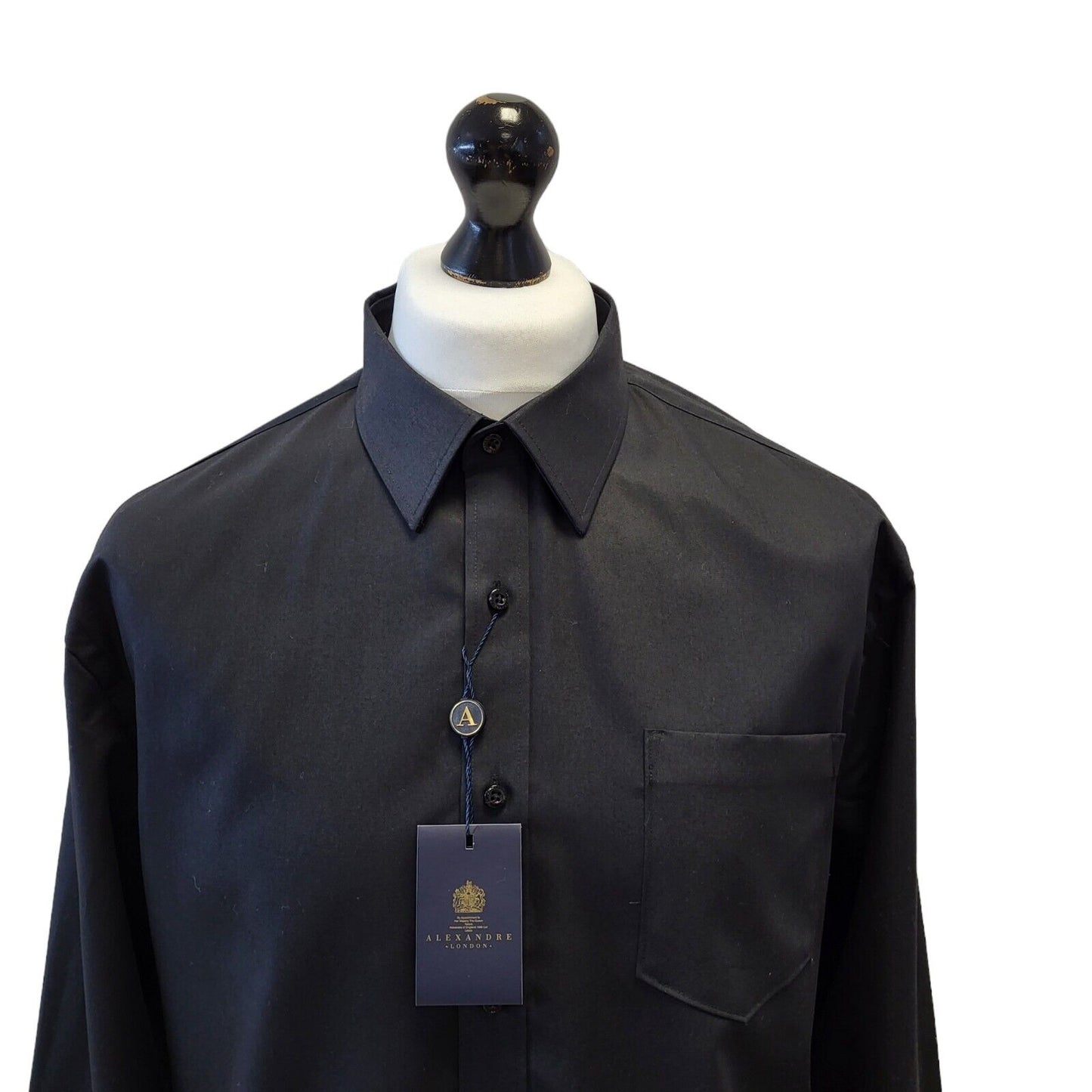 Alexandre London Black Long Sleeve Shirt Uk Men's XL Eu 56 Bnwt G279