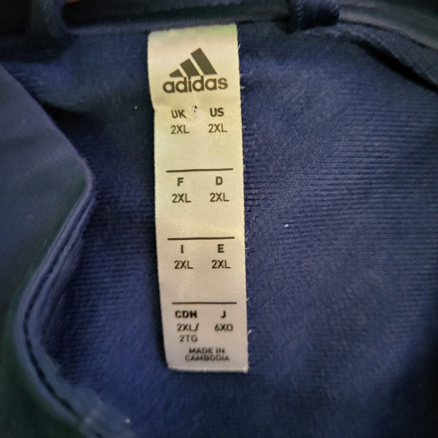Adidas Navy Blue Long Sleeve Sports Tracksuit Top Men's UK 2XL EU 60 H976