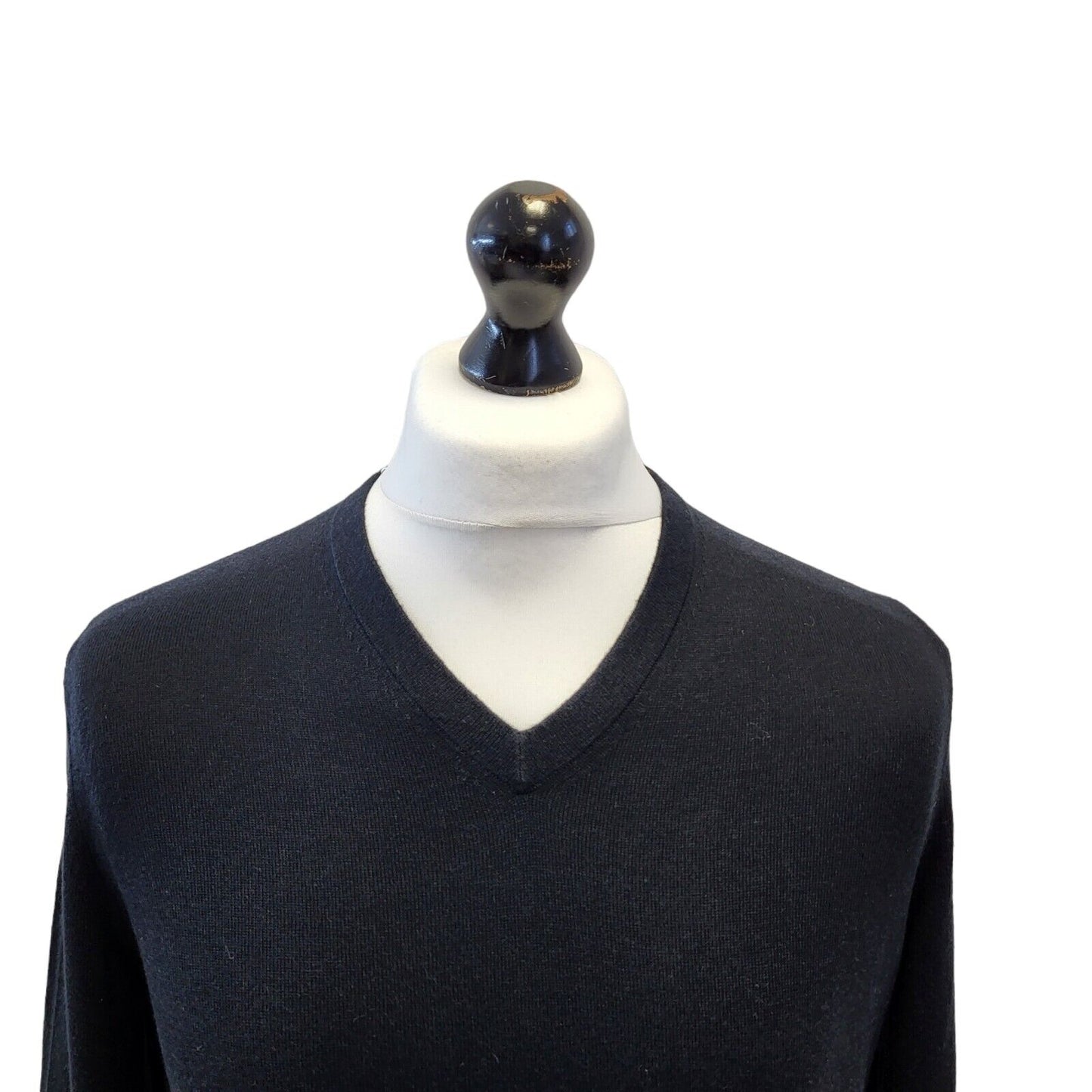 Banana Republic Black V-Neck Silk Blend Jumper Uk Men's Medium G494